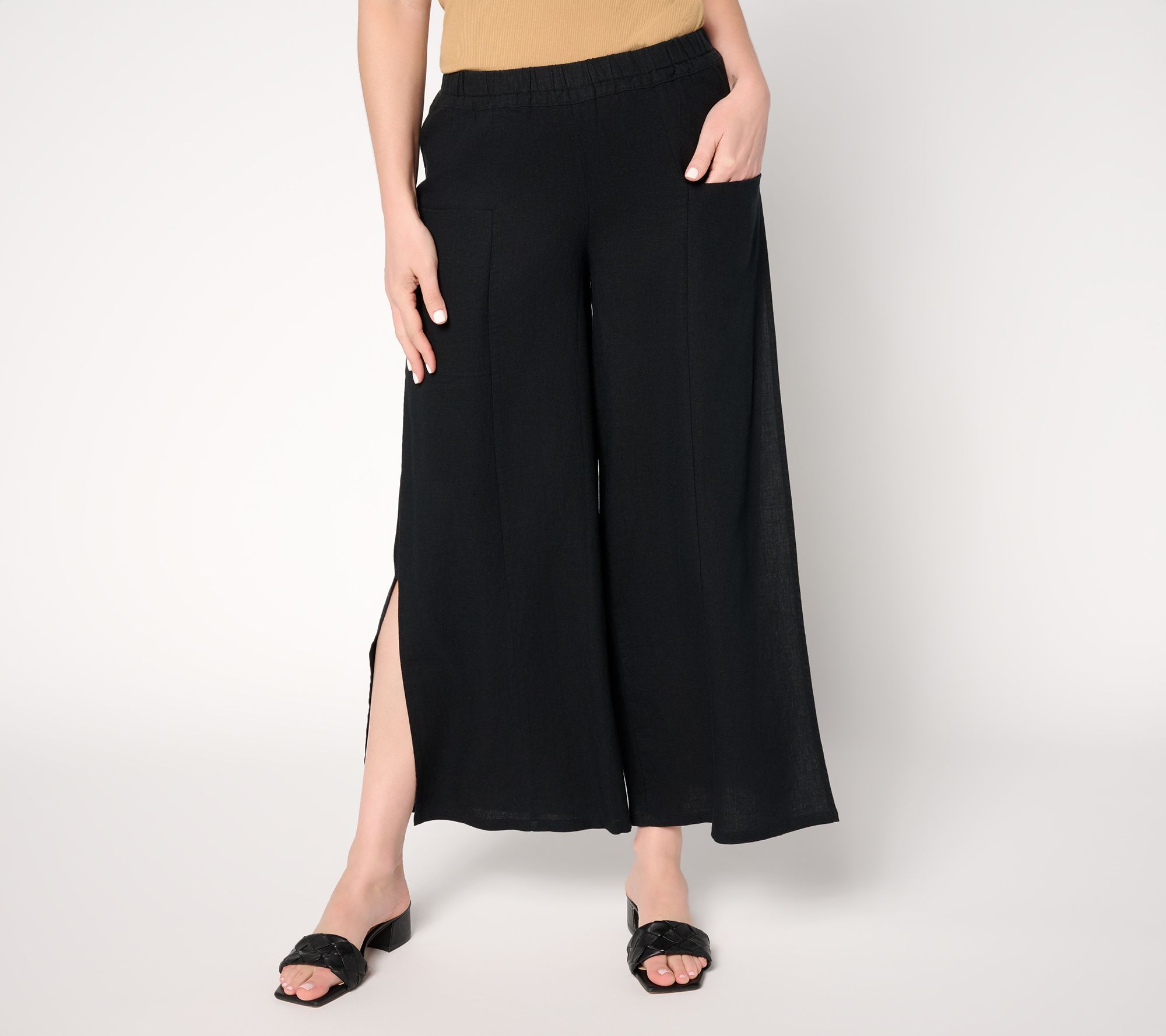 "As Is" Peace Love World Boheme Reg Linen Blend Side Panel Pant