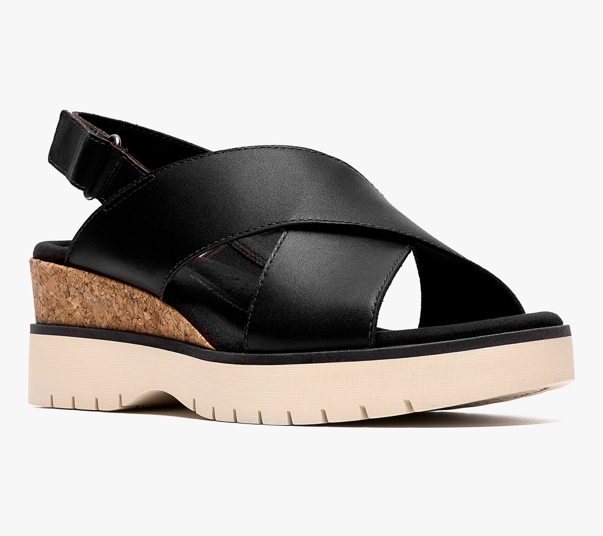 Clarks Collection Leather Heeled Sandals -Diaz Cross