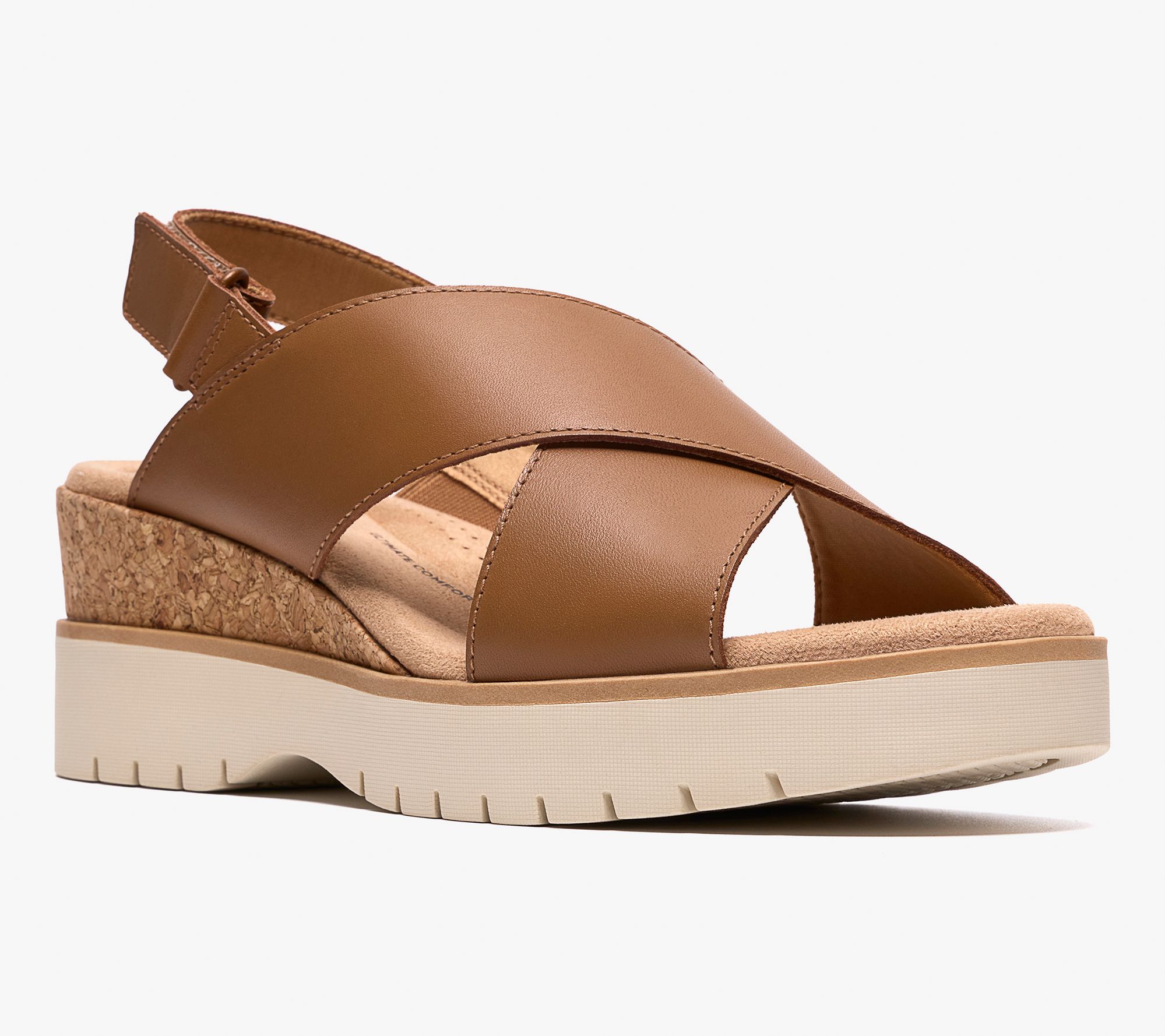 Clarks Collection Leather Heeled Sandals -Diaz Cross
