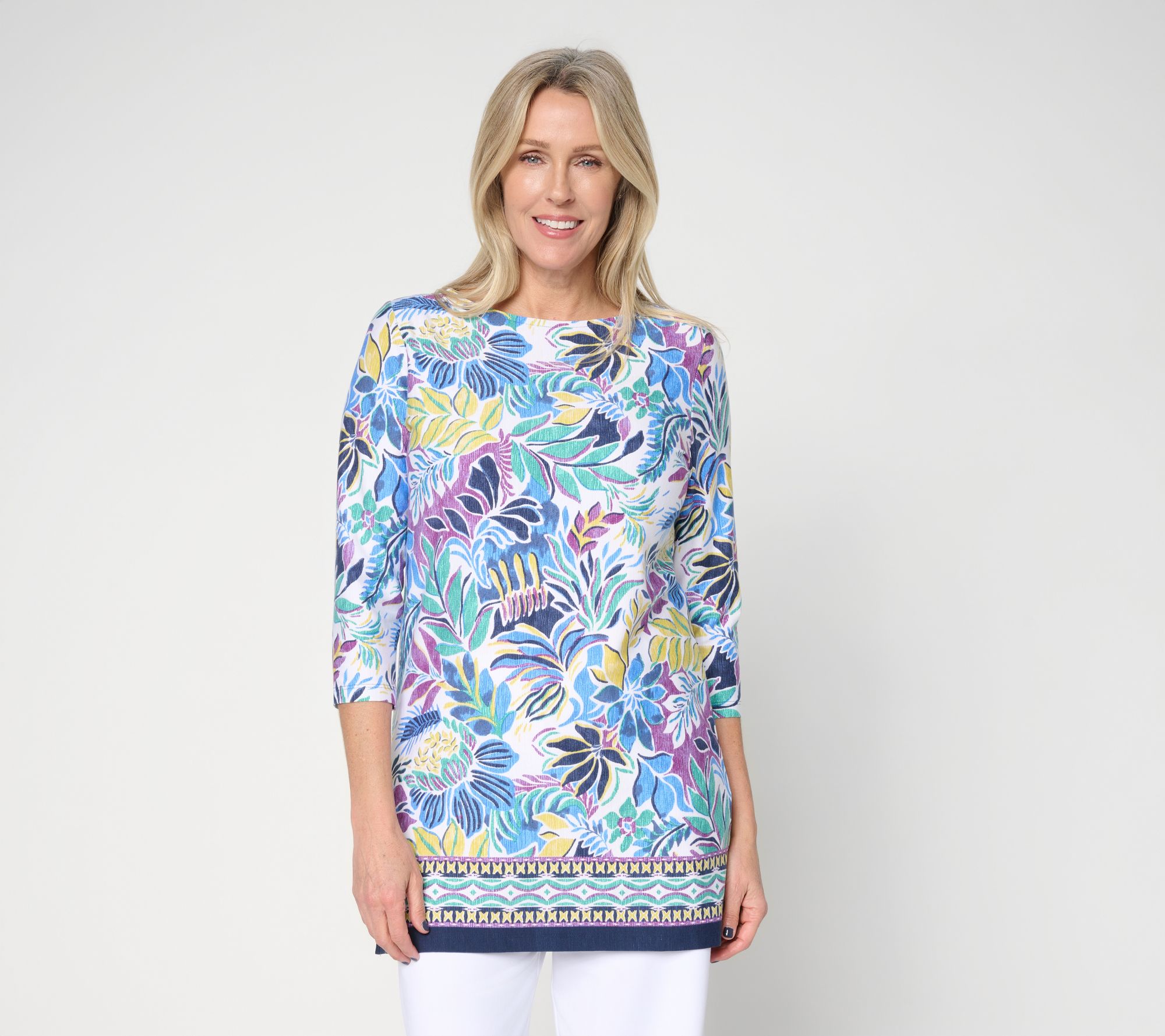 Denim & Co. Regular Printed Favorite Jersey Tunic