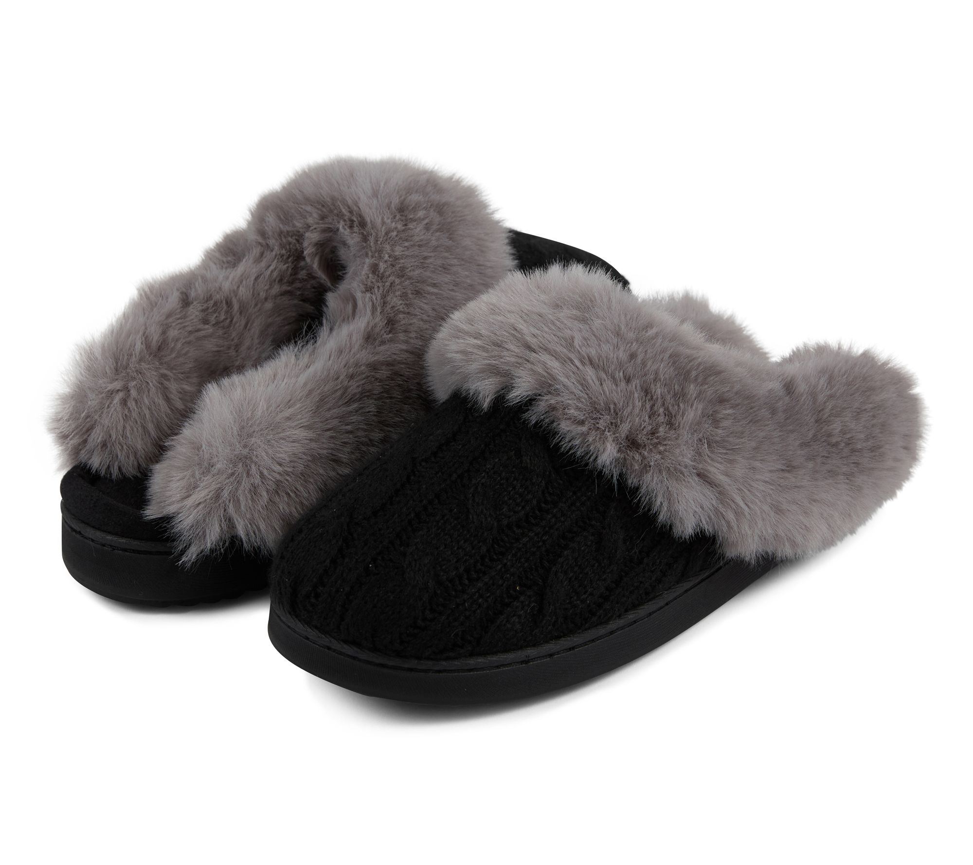 Floopi Women's Cable Knit Scuff Slipper