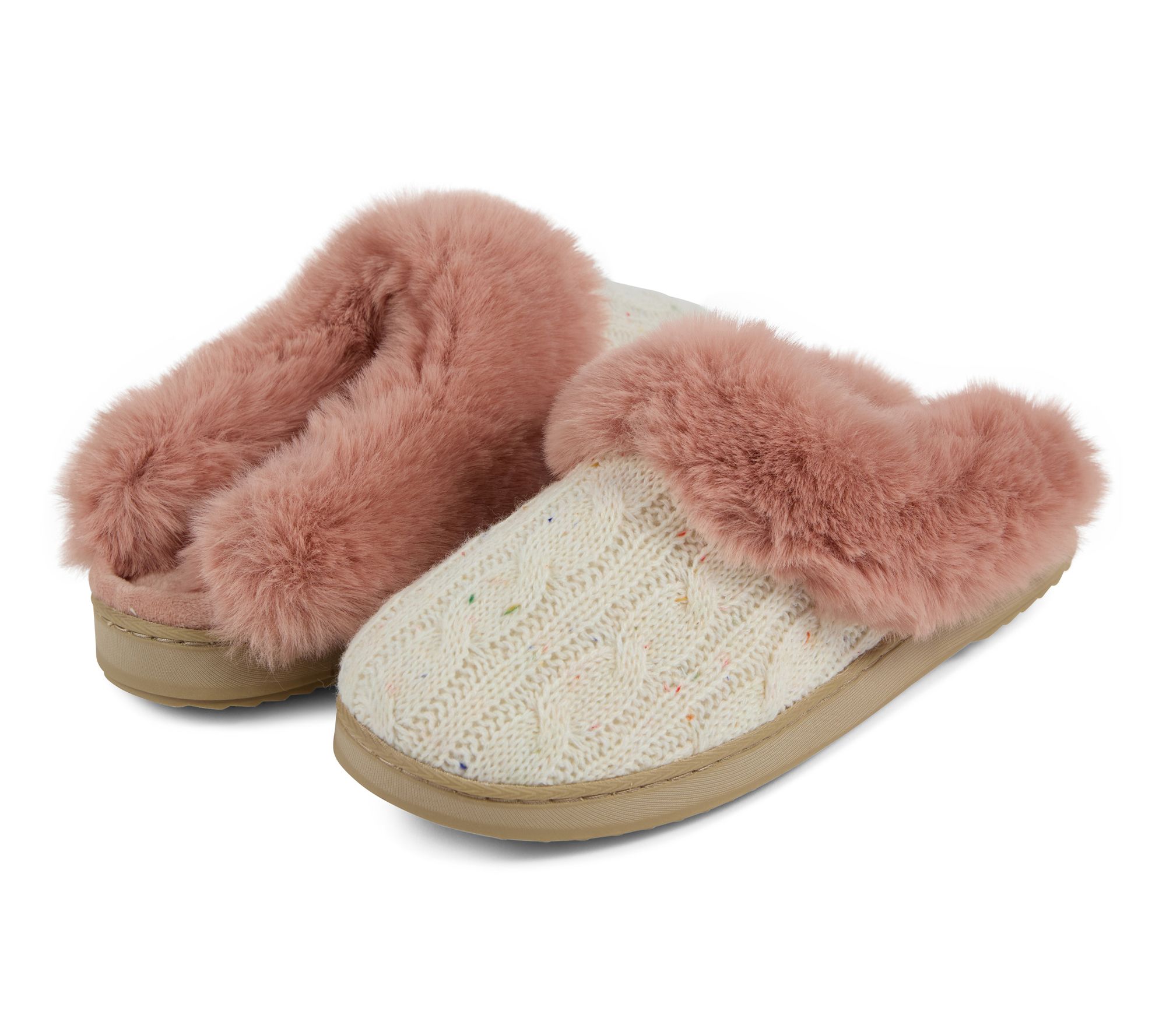 Floopi Women's Cable Knit Scuff Slipper