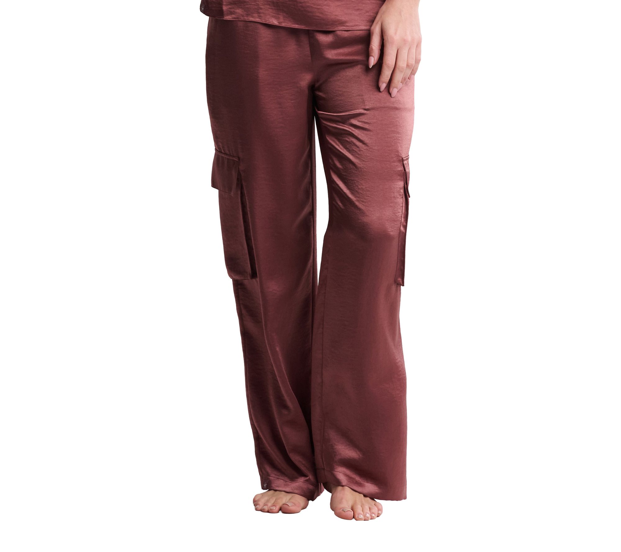 Barefoot Dreams Liquid Satin Wide Leg Cargo Pant