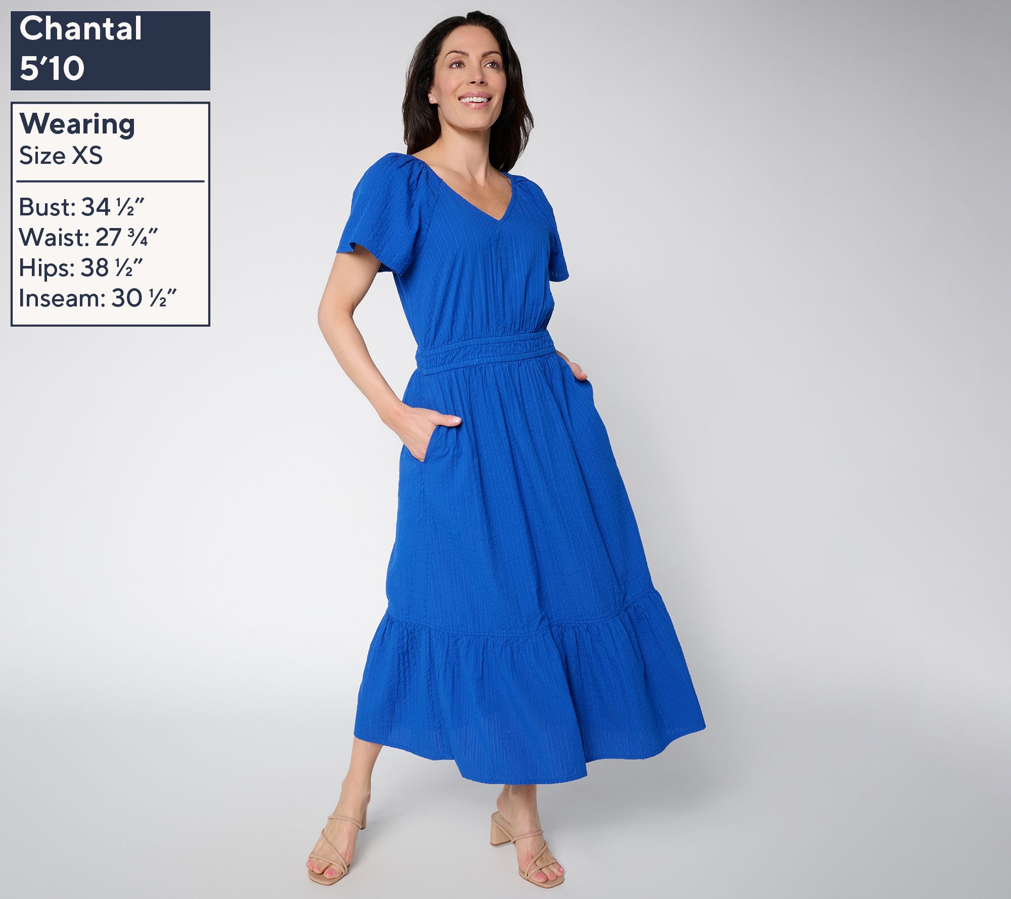 Mally Roncal Regular Summer Lovin Seersucker Maxi Dress - QVC.com