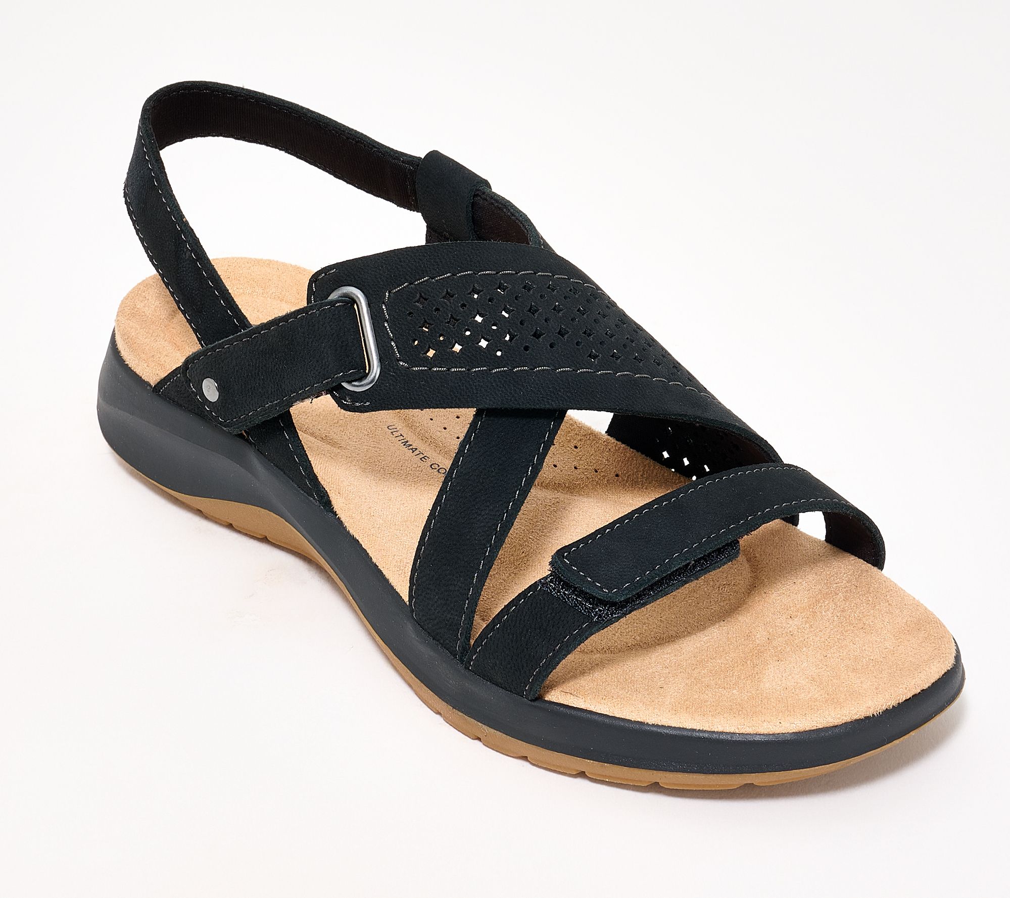 Clarks Collection Adjustable Leather Sandals -Maelynn Brook