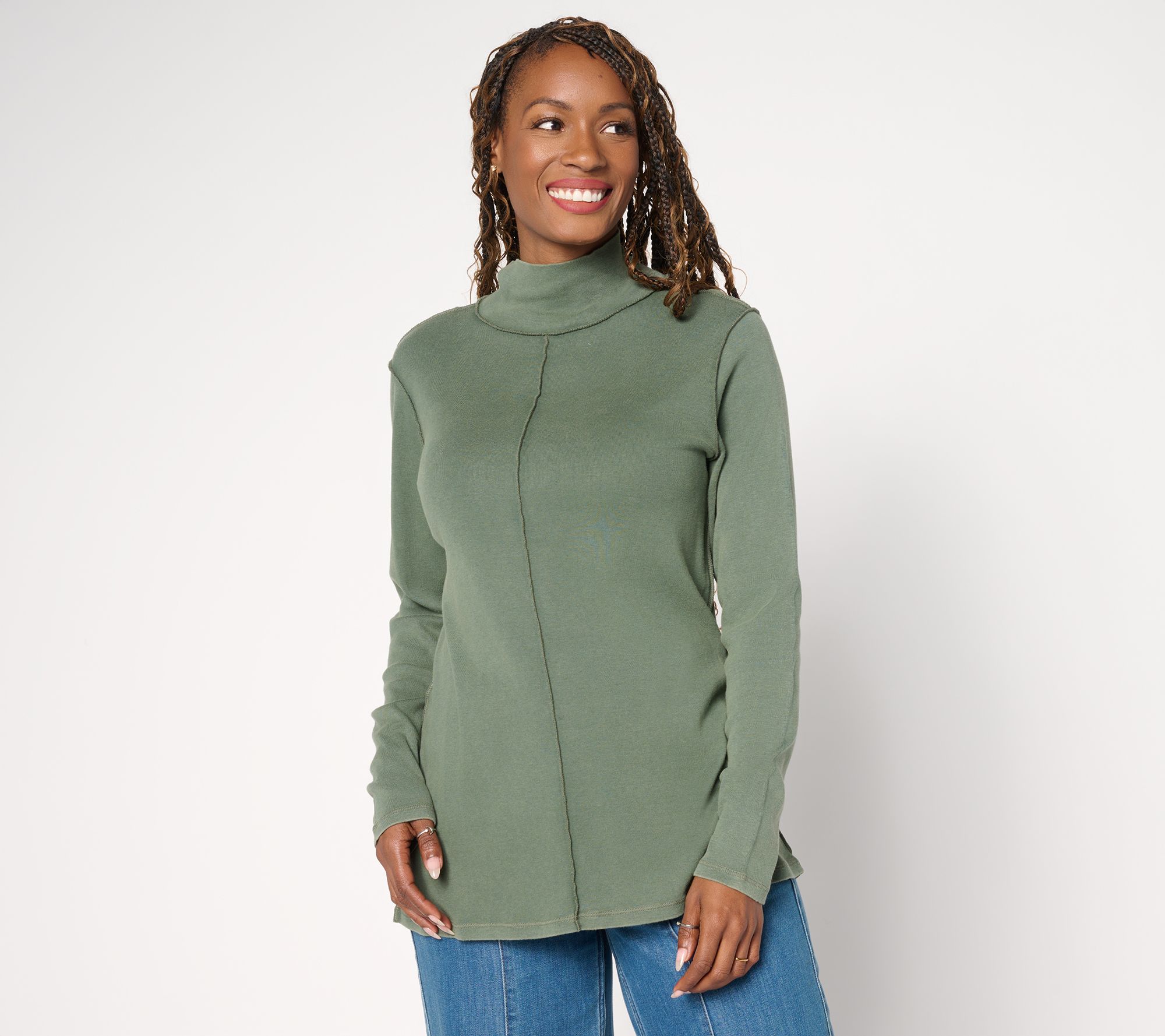"As Is" LOGO Principles by Lori Goldstein Long Sleeve Turtleneck Top