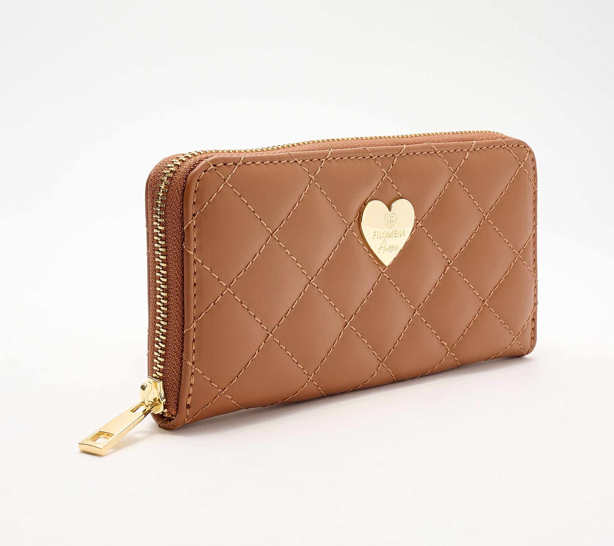  Filomena Amore Miss Duomo Quilted Leather Zip Around Wallet