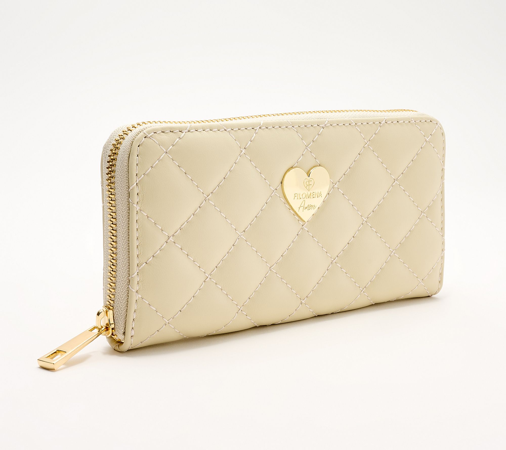 Filomena Amore Miss Duomo Quilted Leather Zip Around Wallet