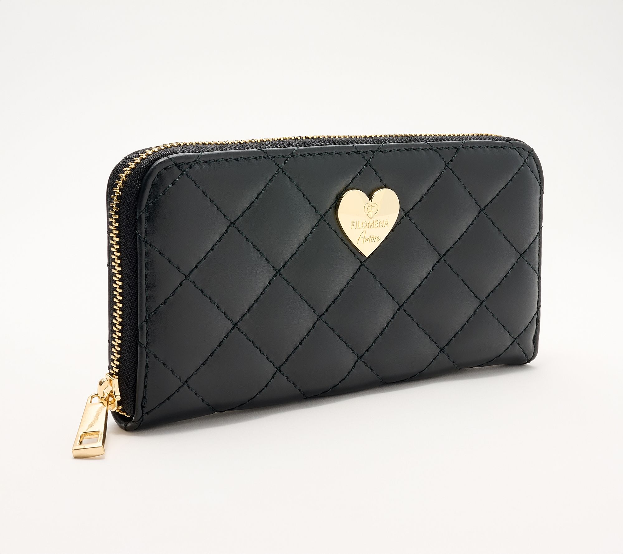 Filomena Amore Miss Duomo Quilted Leather Zip Around Wallet