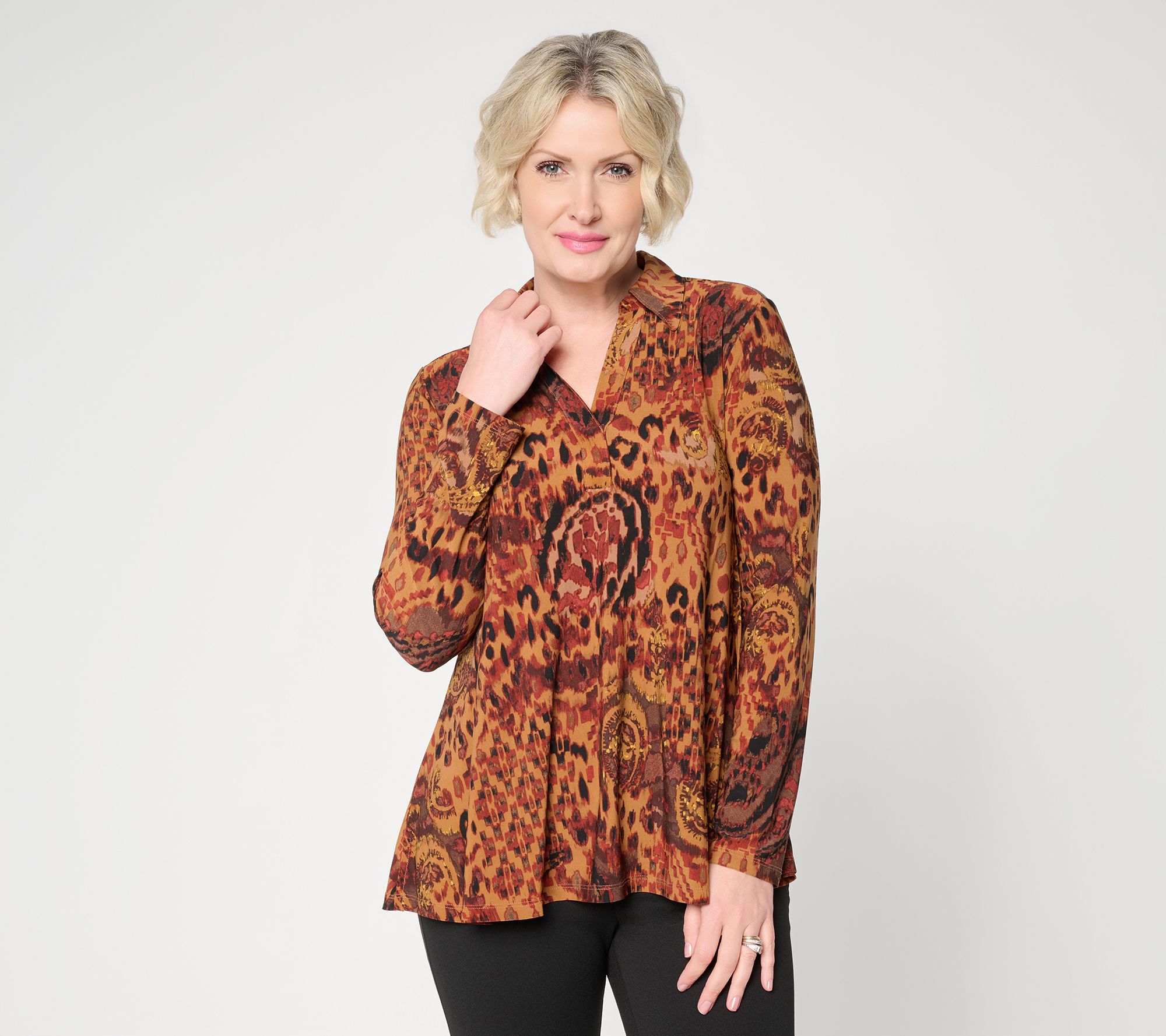 Women with Control Printed Knit Top
