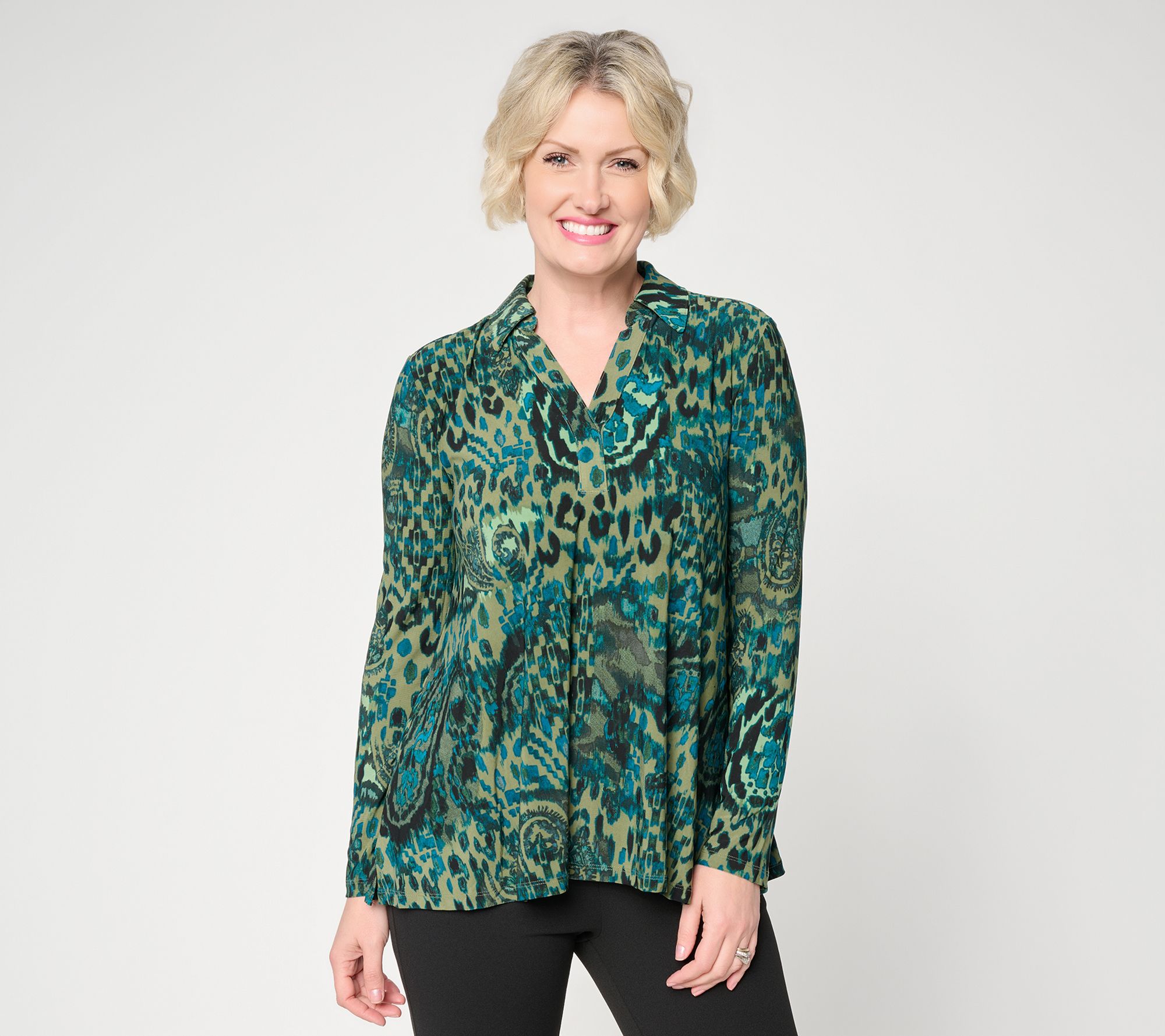 Women with Control Printed Knit Top
