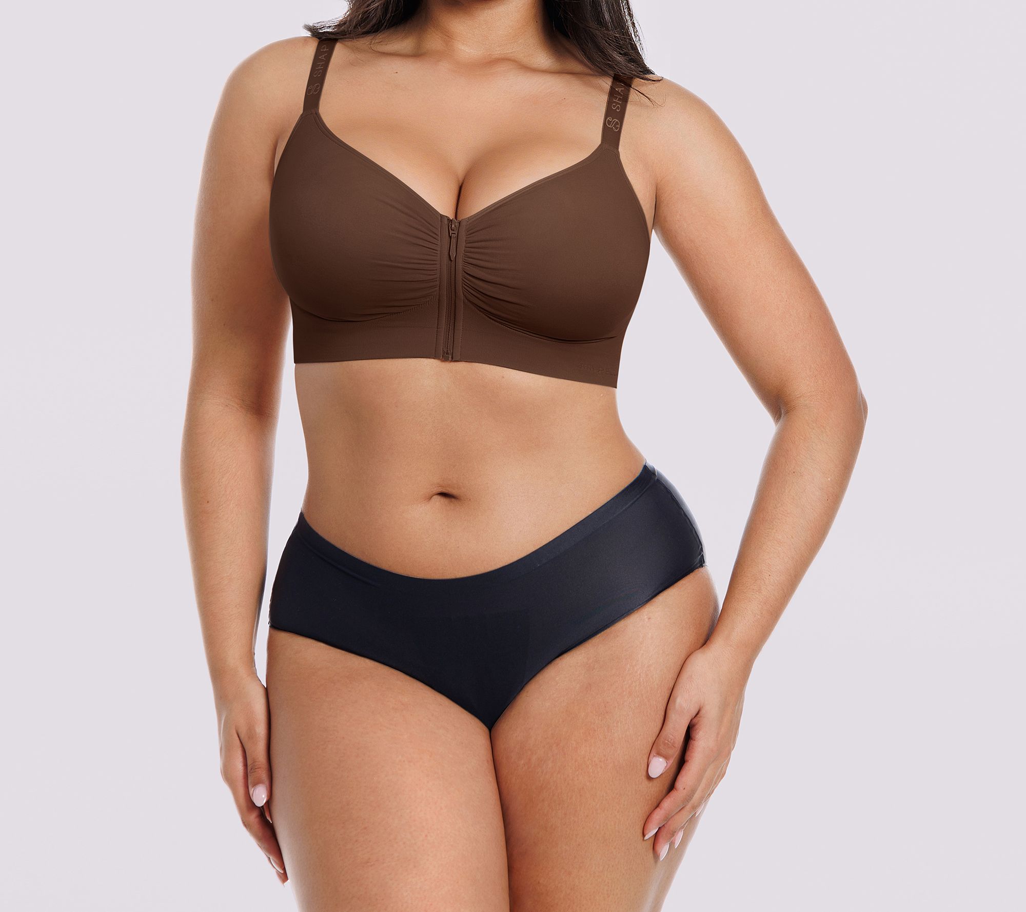 Shapellx Bare Essentials Skin Flow Front-ZipperWireless Bra
