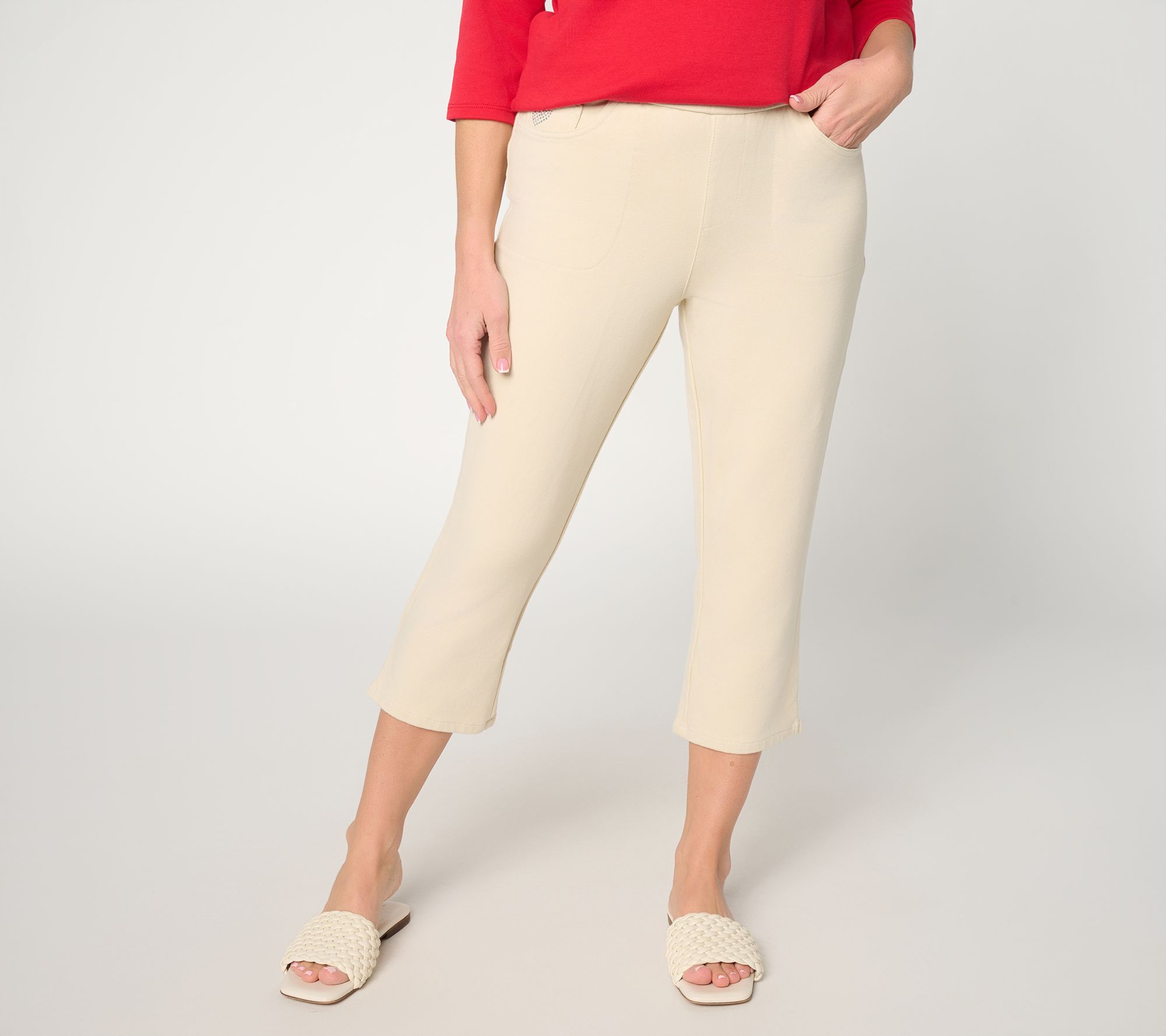 "As Is" Quacker Factory DreamJeannes 5 Pocket Capri Pants