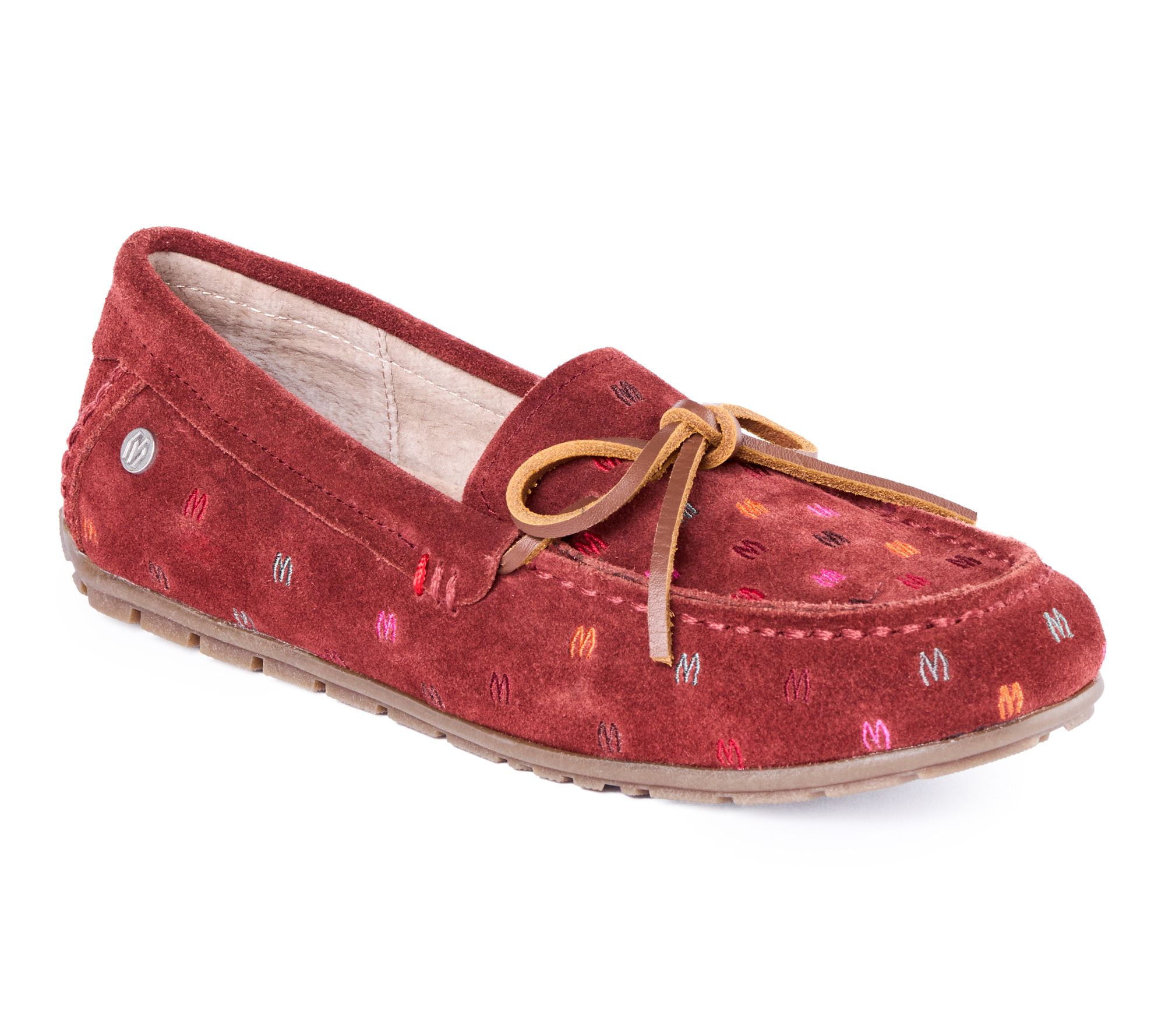 Minnetonka Women's Suede Embroidered Loafer Moc