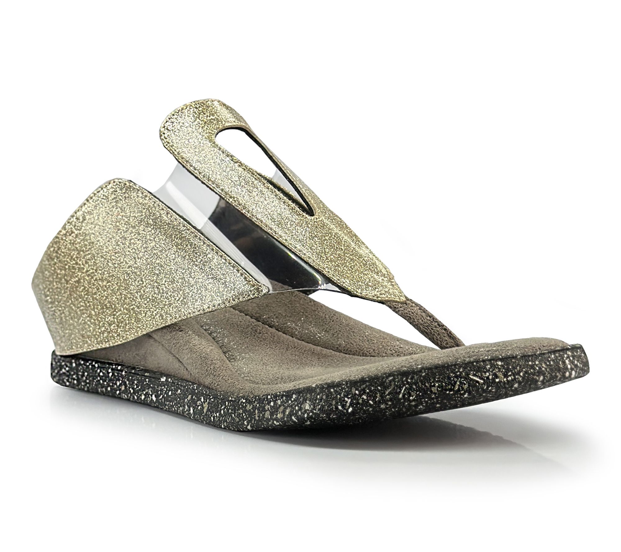 Modzori Grazia Reversible Wedge Sandal-Gold Flips to Pewter
