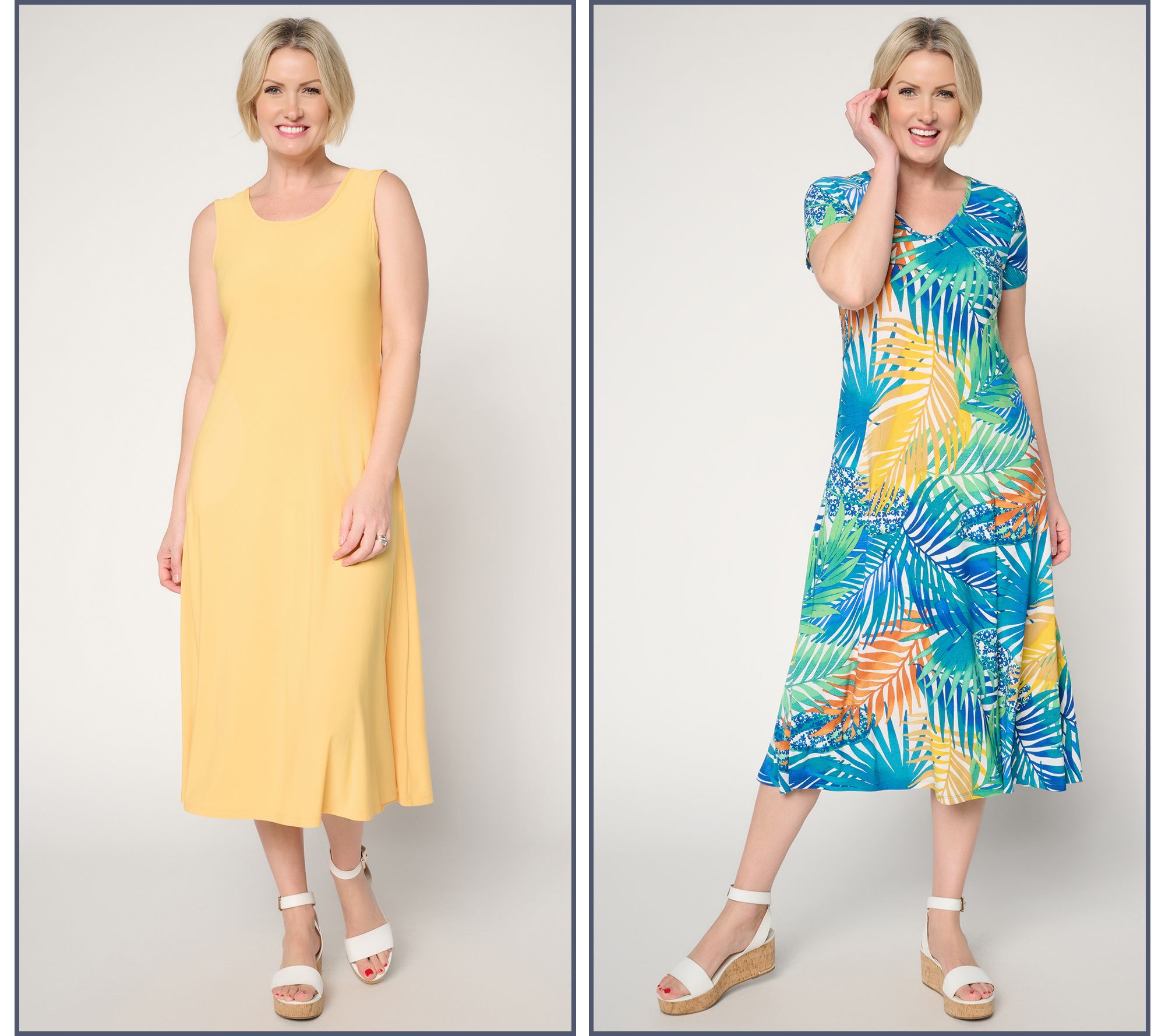 "As Is" Women with Control Regular Pack of 2 Como Jersey Midi Dresses