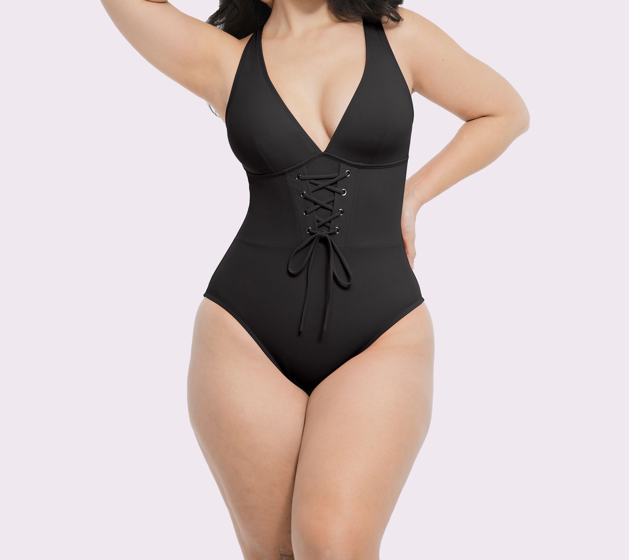 Shapellx Smart Sculpt Plunge Corset Shaping Swimsuit