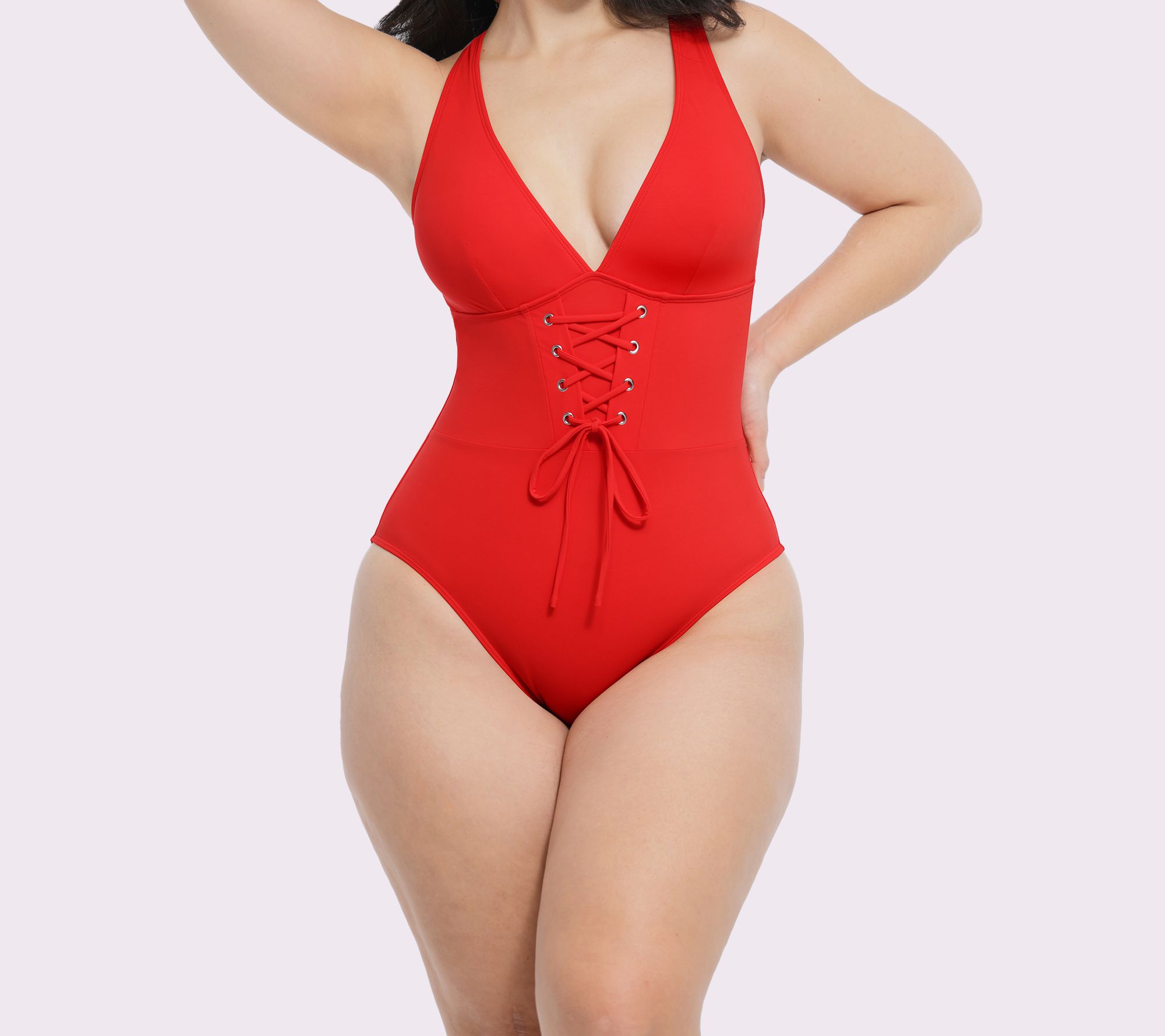 Shapellx Smart Sculpt Plunge Corset Shaping Swimsuit