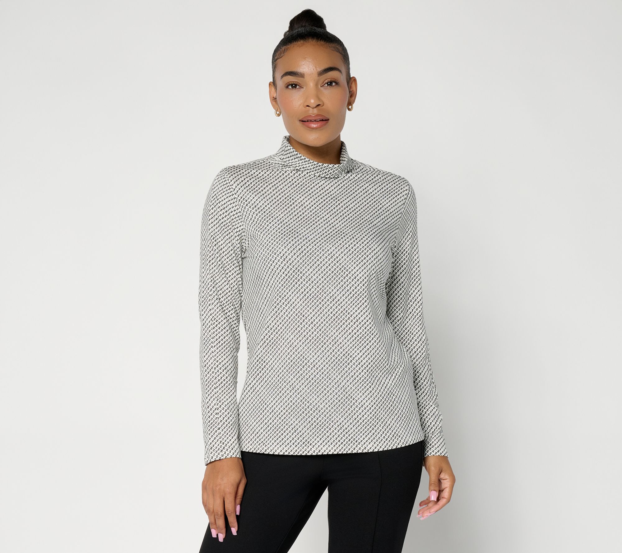 & BASICS Polished Jersey Long Sleeve Turtleneck