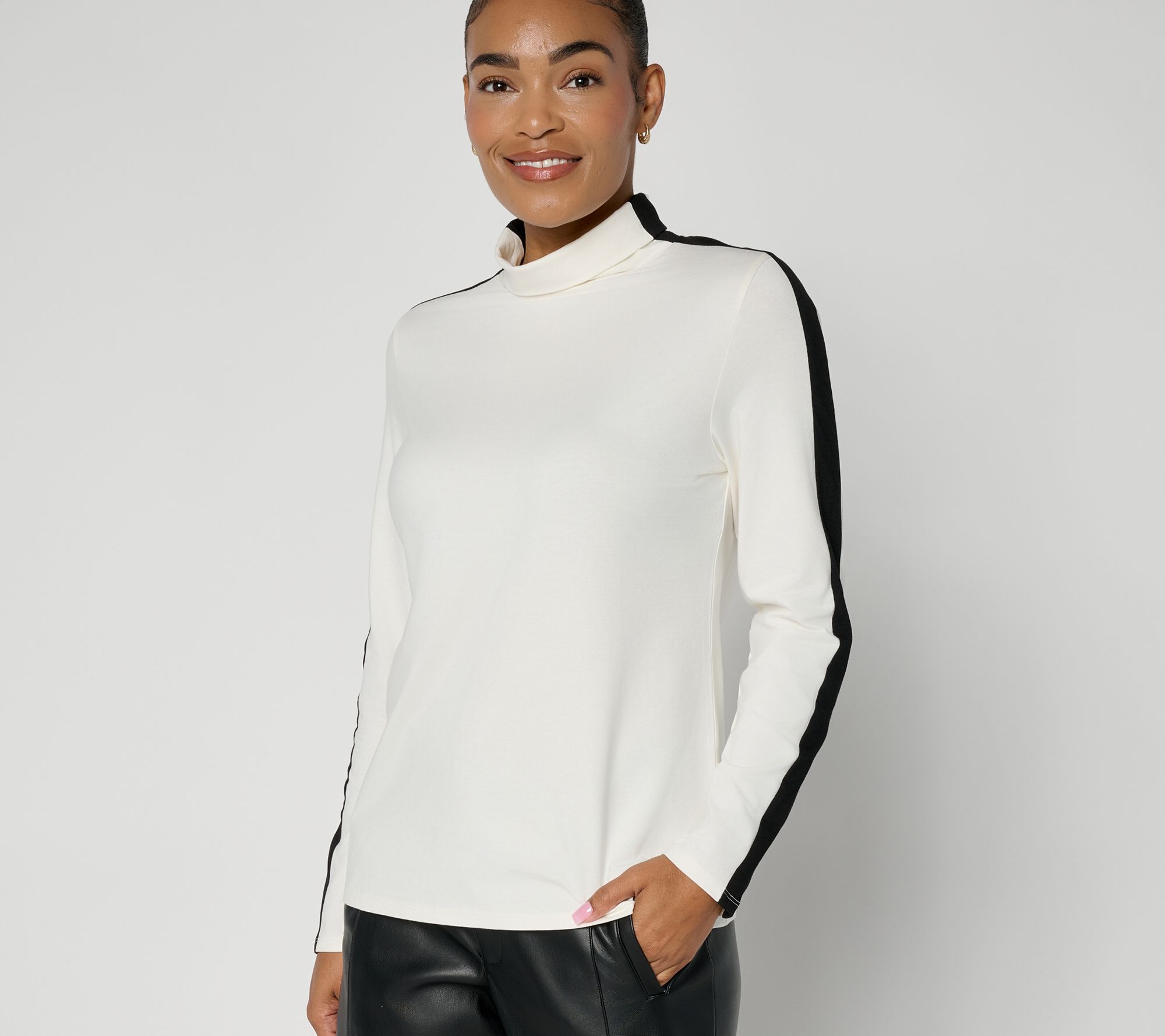 & BASICS Polished Jersey Long Sleeve Turtleneck