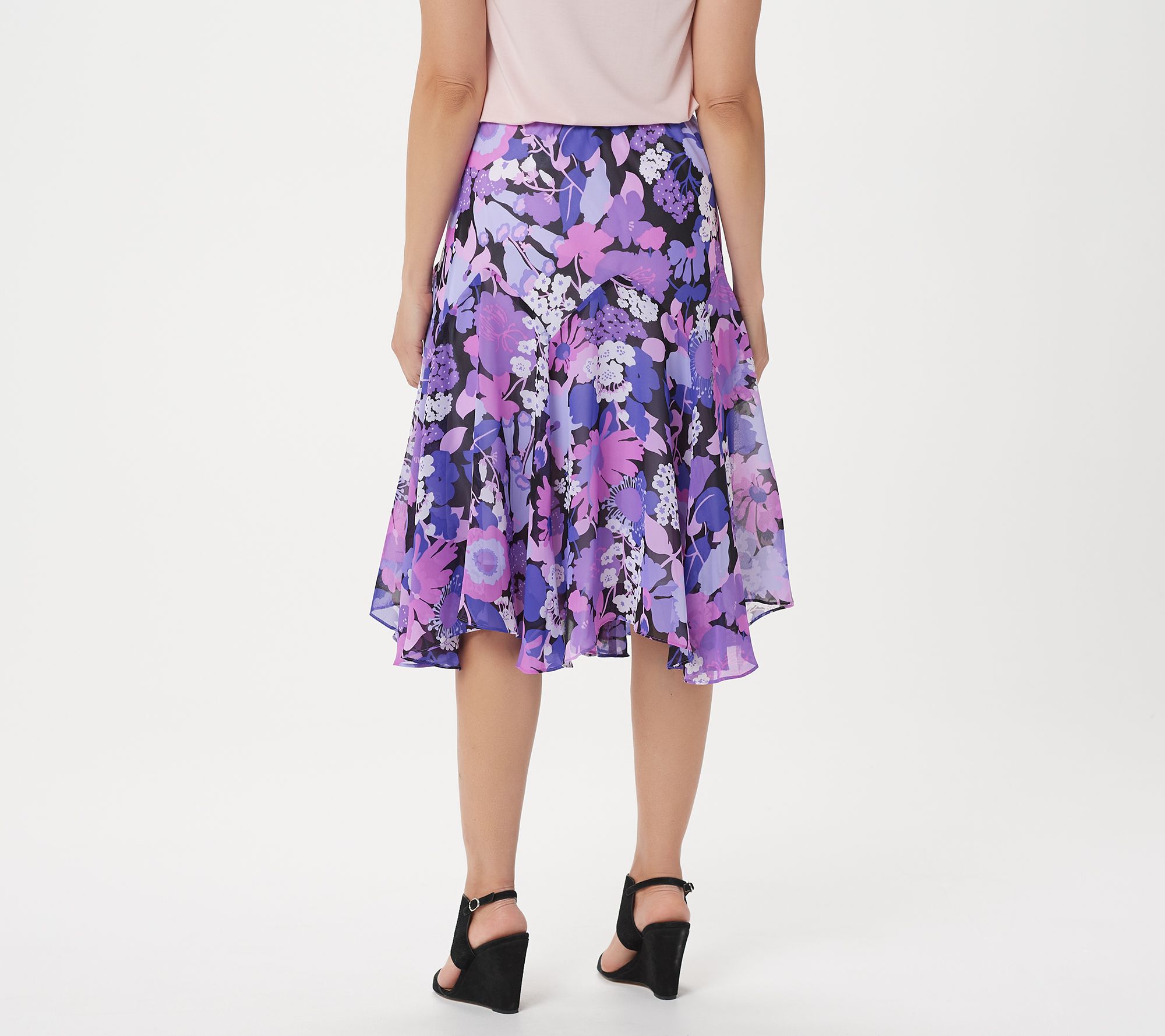 Bob Mackie Fully Lined Floral Print Skirt