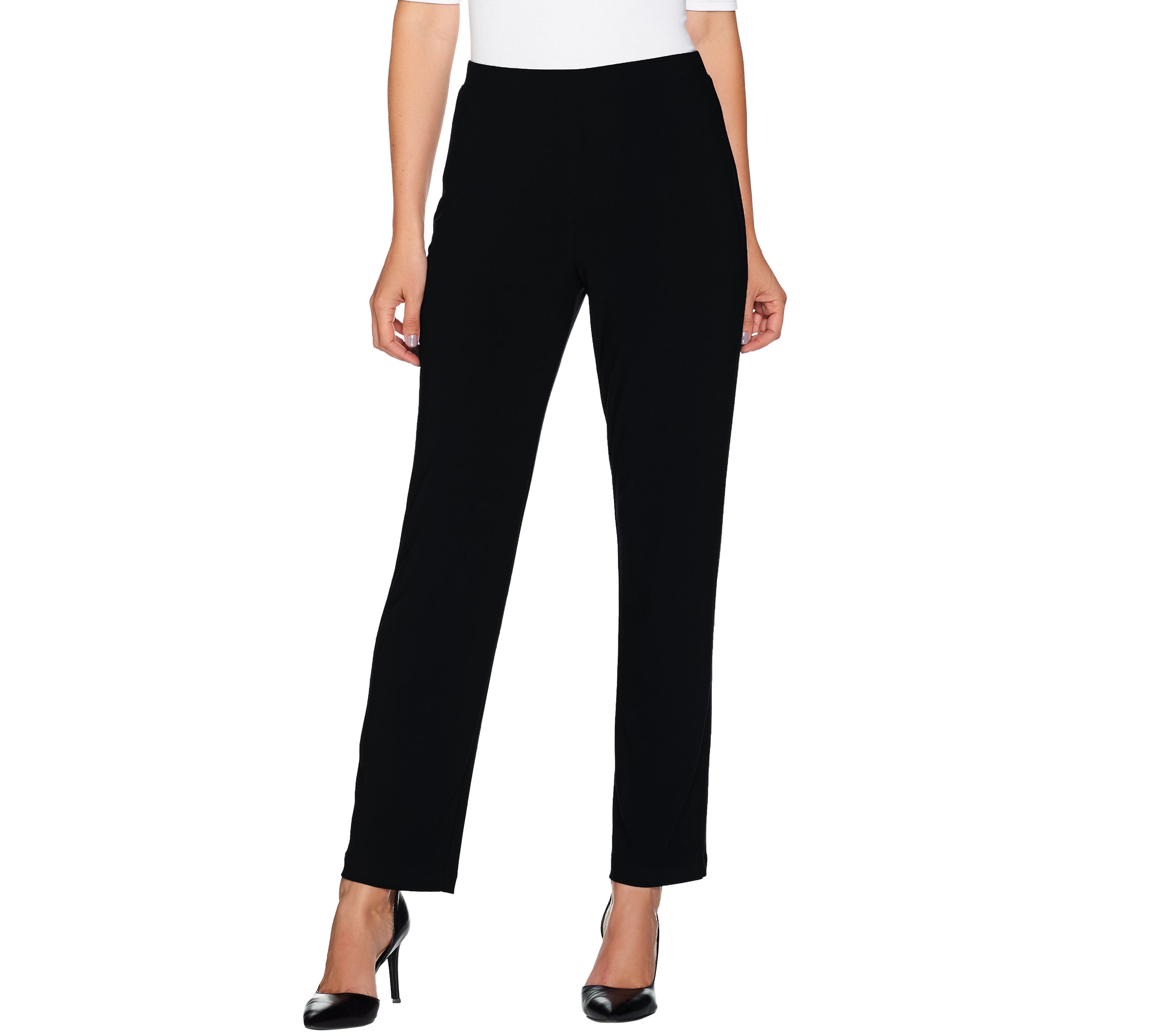 Susan Graver Textured Liquid Knit Pullon Pants Petite