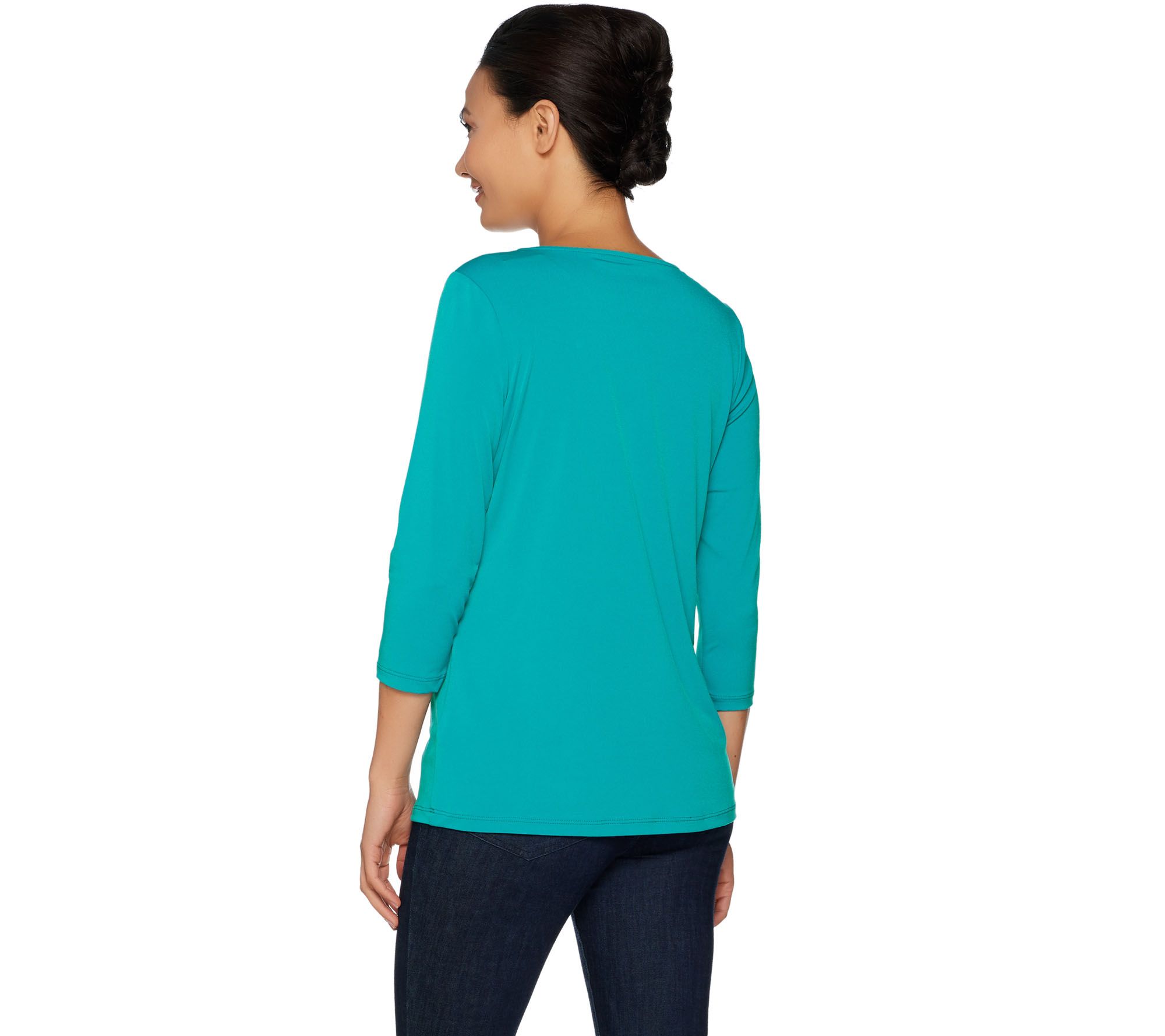 As Is Susan Graver Modern Essentials Liquid Knit Top 9537