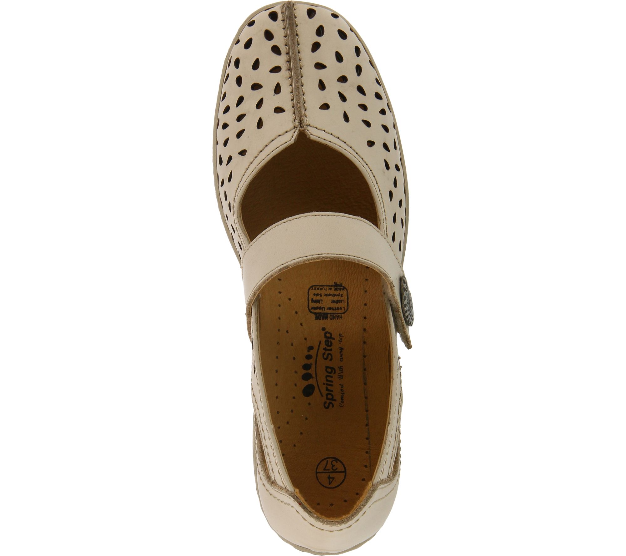 Spring Step Perforated Leather Mary Janes - Lorona - QVC.com
