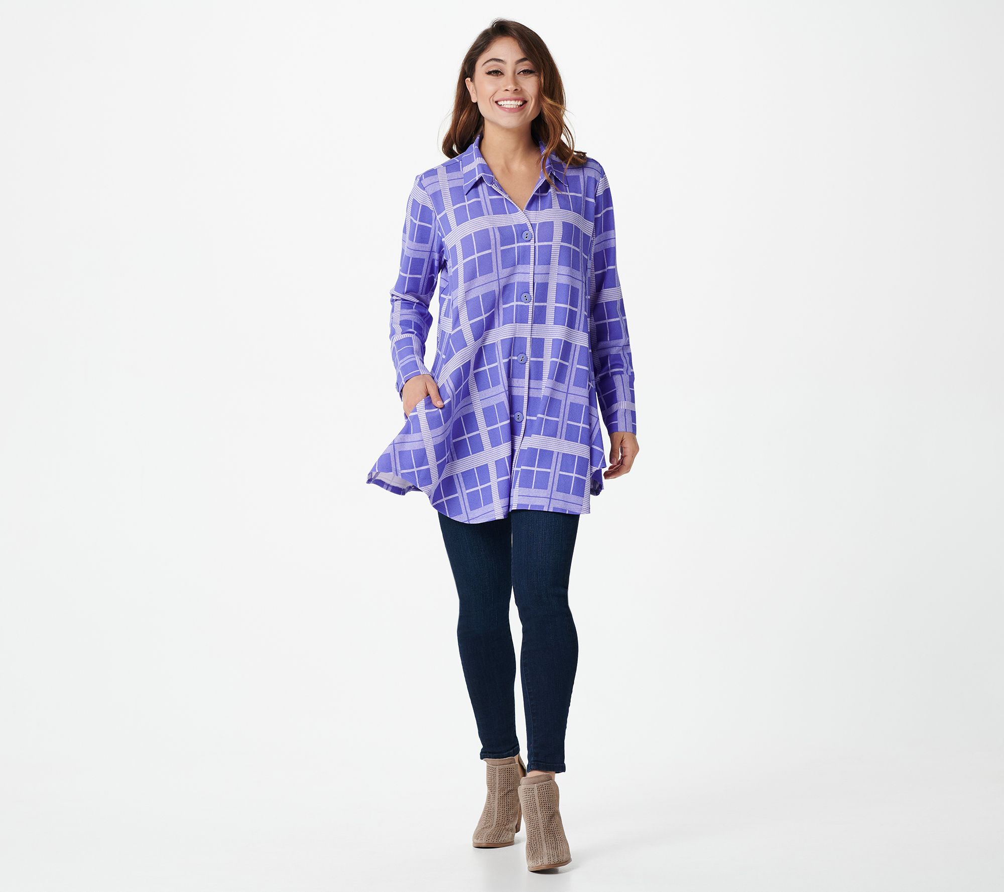 Attitudes by Renee Knit Swing Shirt with Pockets - QVC.com