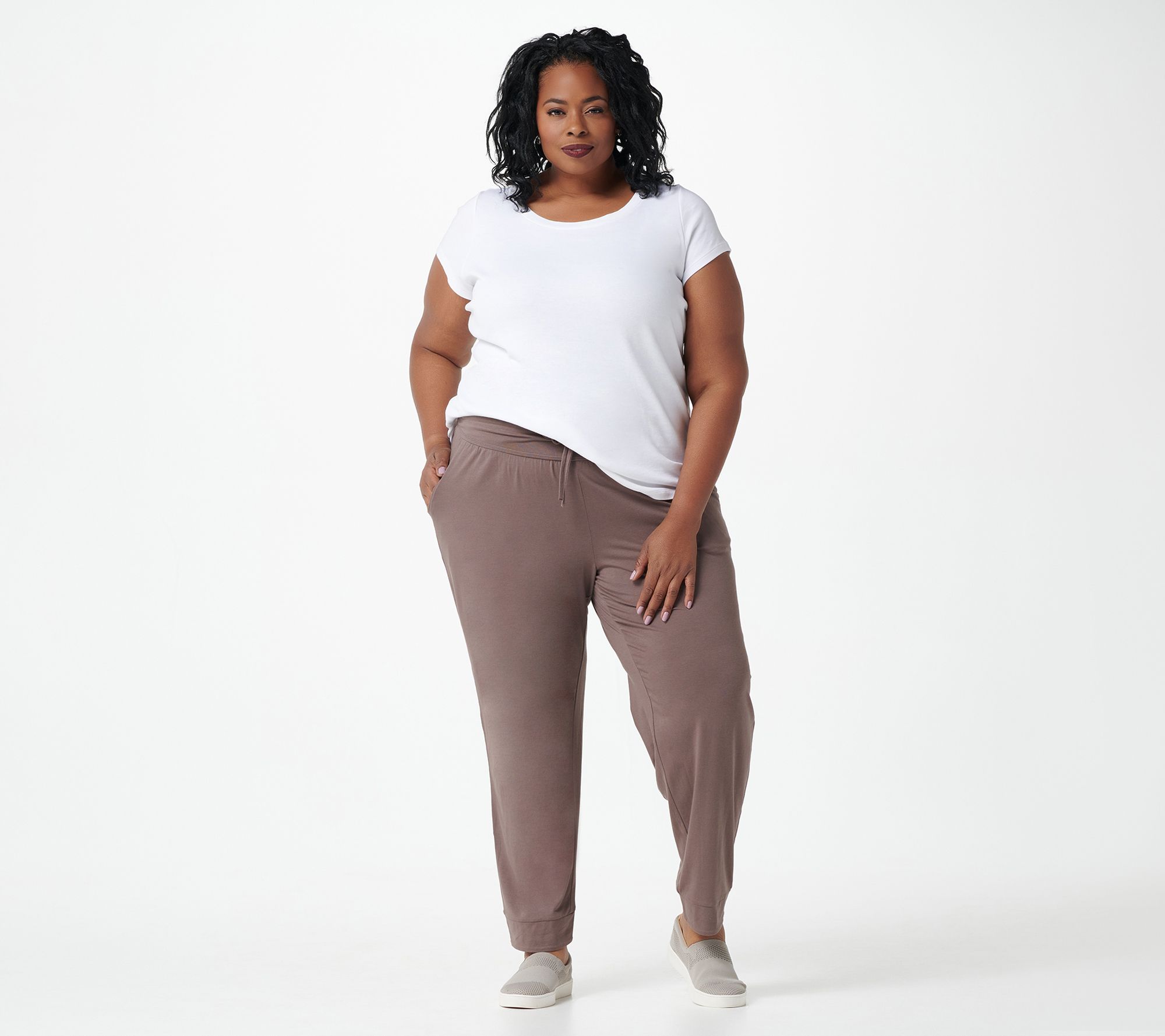 AnyBody Cozy Knit Luxe Pants with Curved Yoke - QVC.com