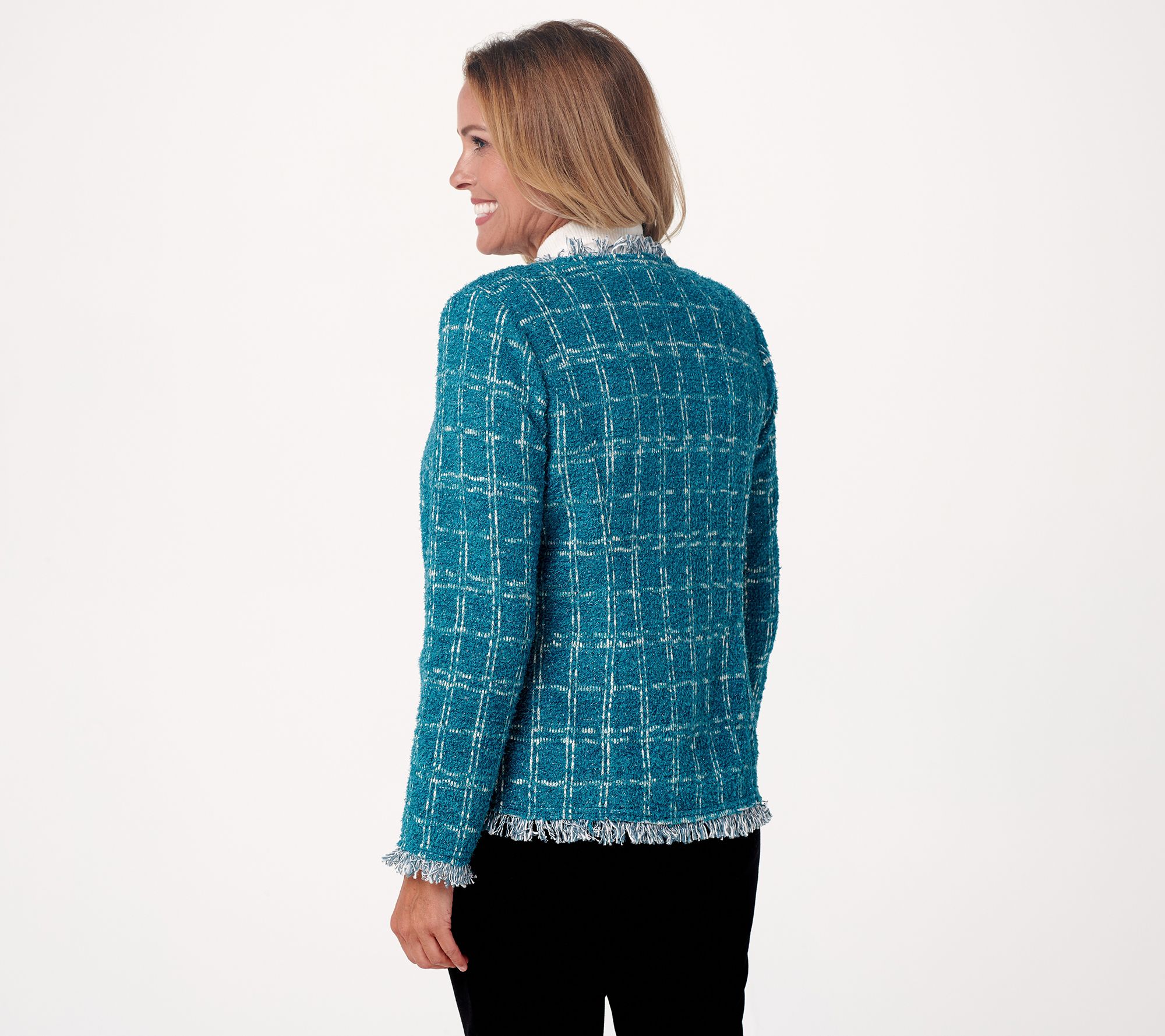 "As Is" Joan Rivers 30th Anniversary Boucle Jacket w/ Fringe Edge