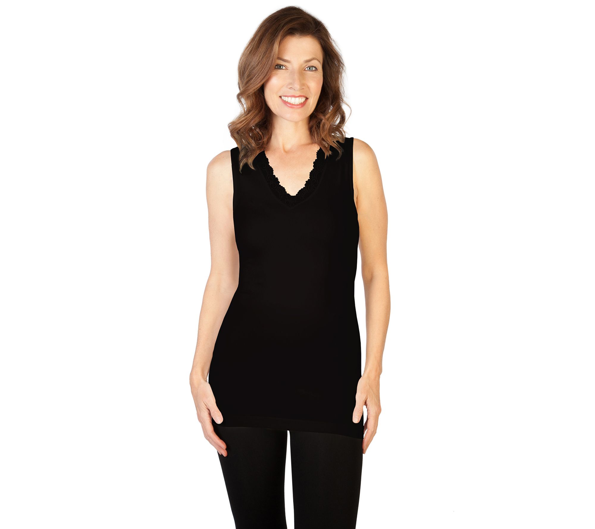 skinnytees Missy Lace V-Neck Tank