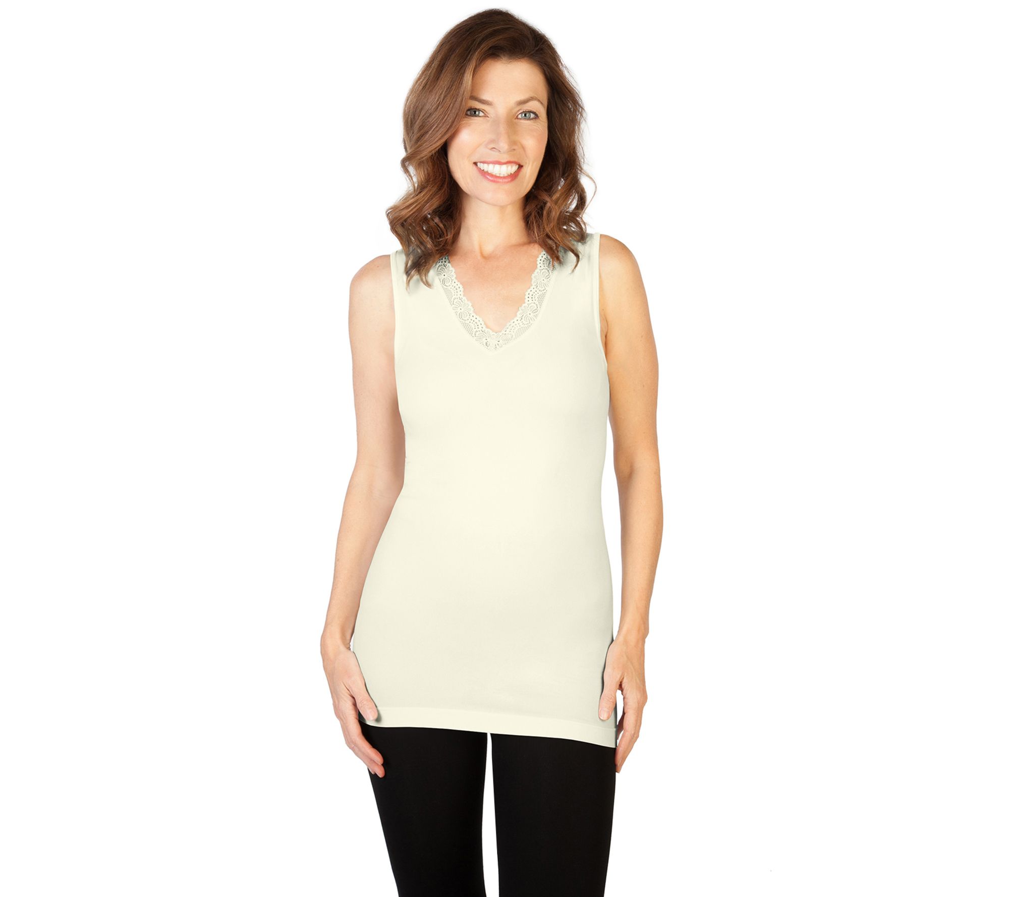 skinnytees Missy Lace V-Neck Tank