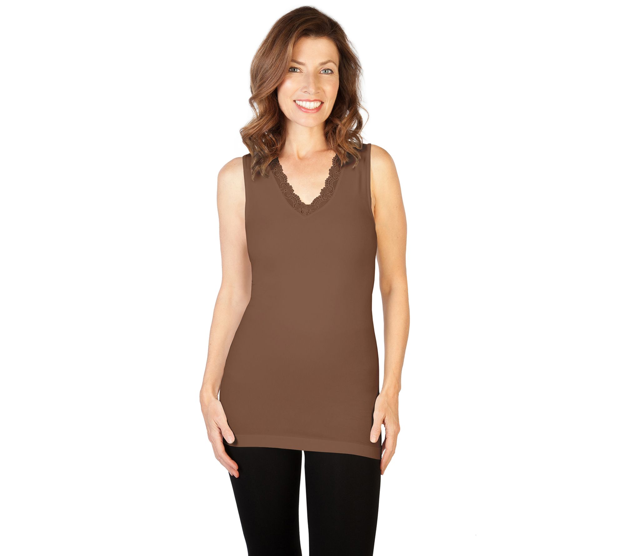 skinnytees Missy Lace V-Neck Tank