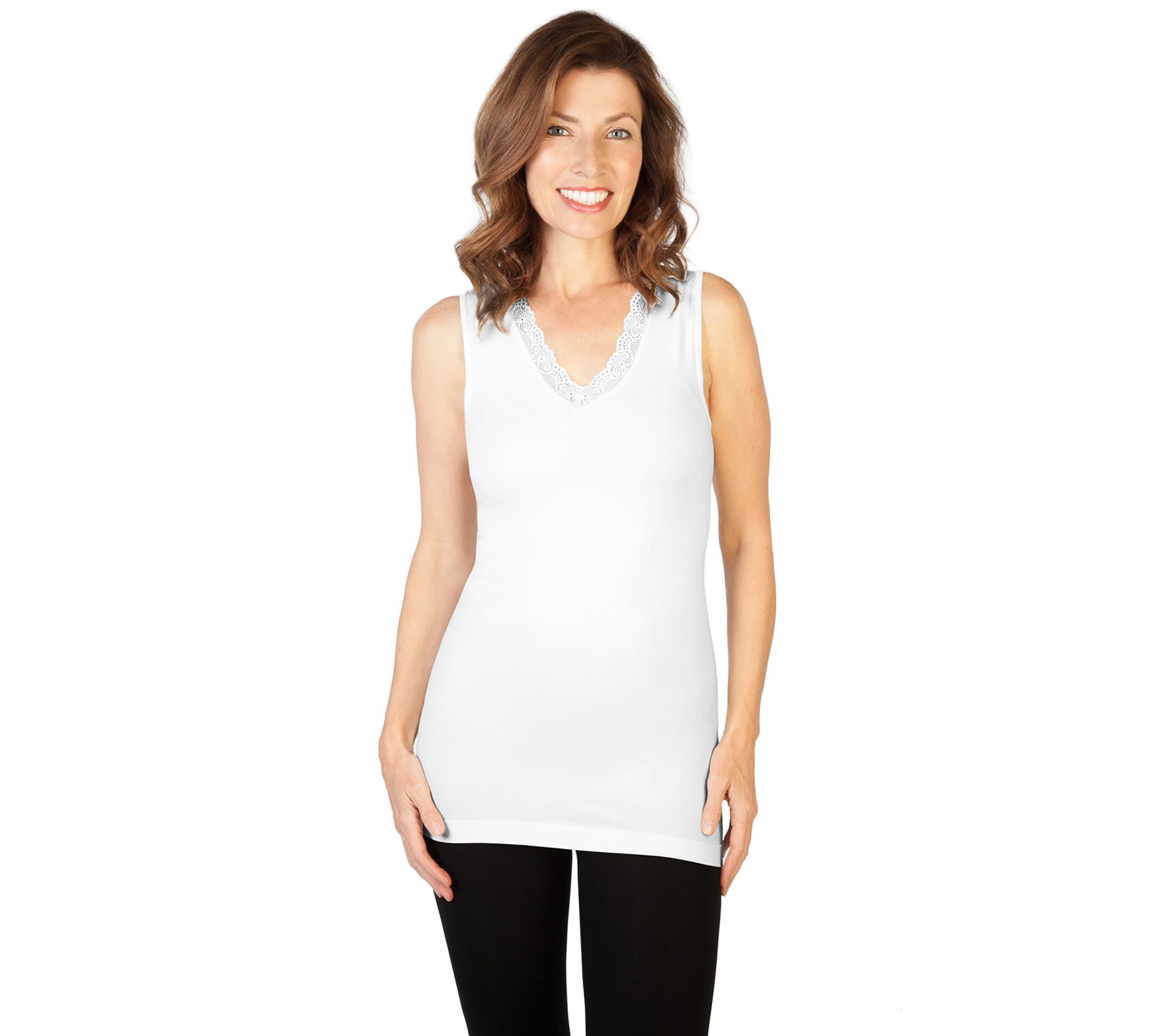 skinnytees Missy Lace V-Neck Tank