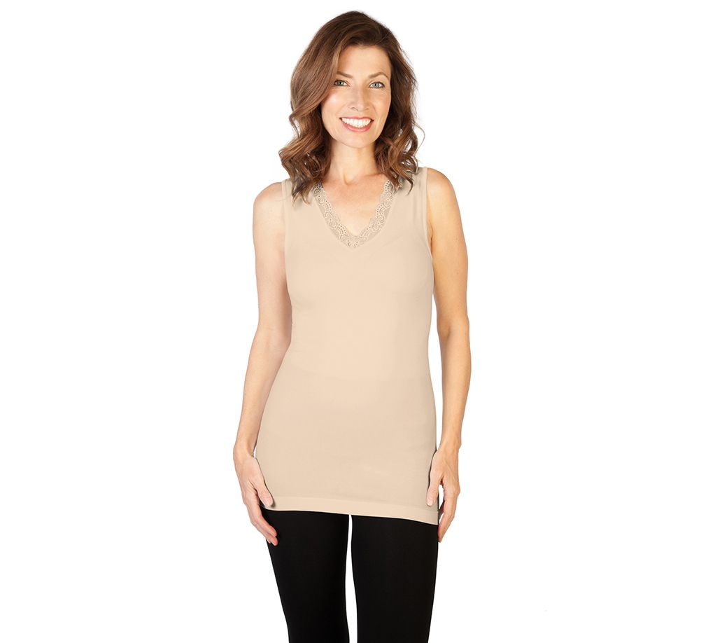 skinnytees Missy Lace V-Neck Tank