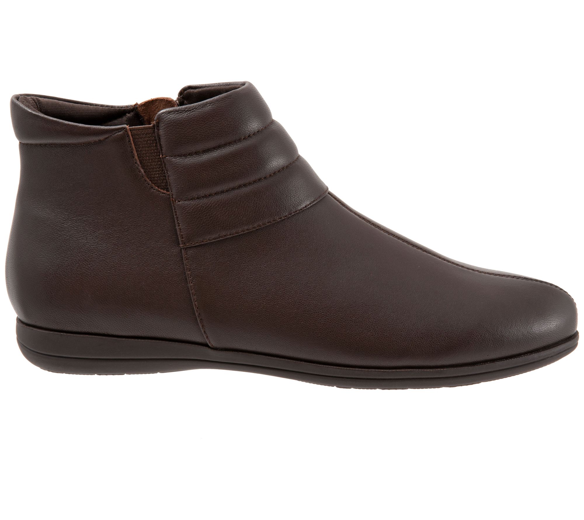 Trotters Leather Side-Zip Comfort Booties - Dory - QVC.com