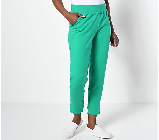 Sport Savvy Petite French Terry Straight Leg Ankle Pant