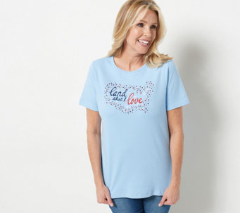 Quacker Factory Embroidered Americana Love Short Sleeve - A503654