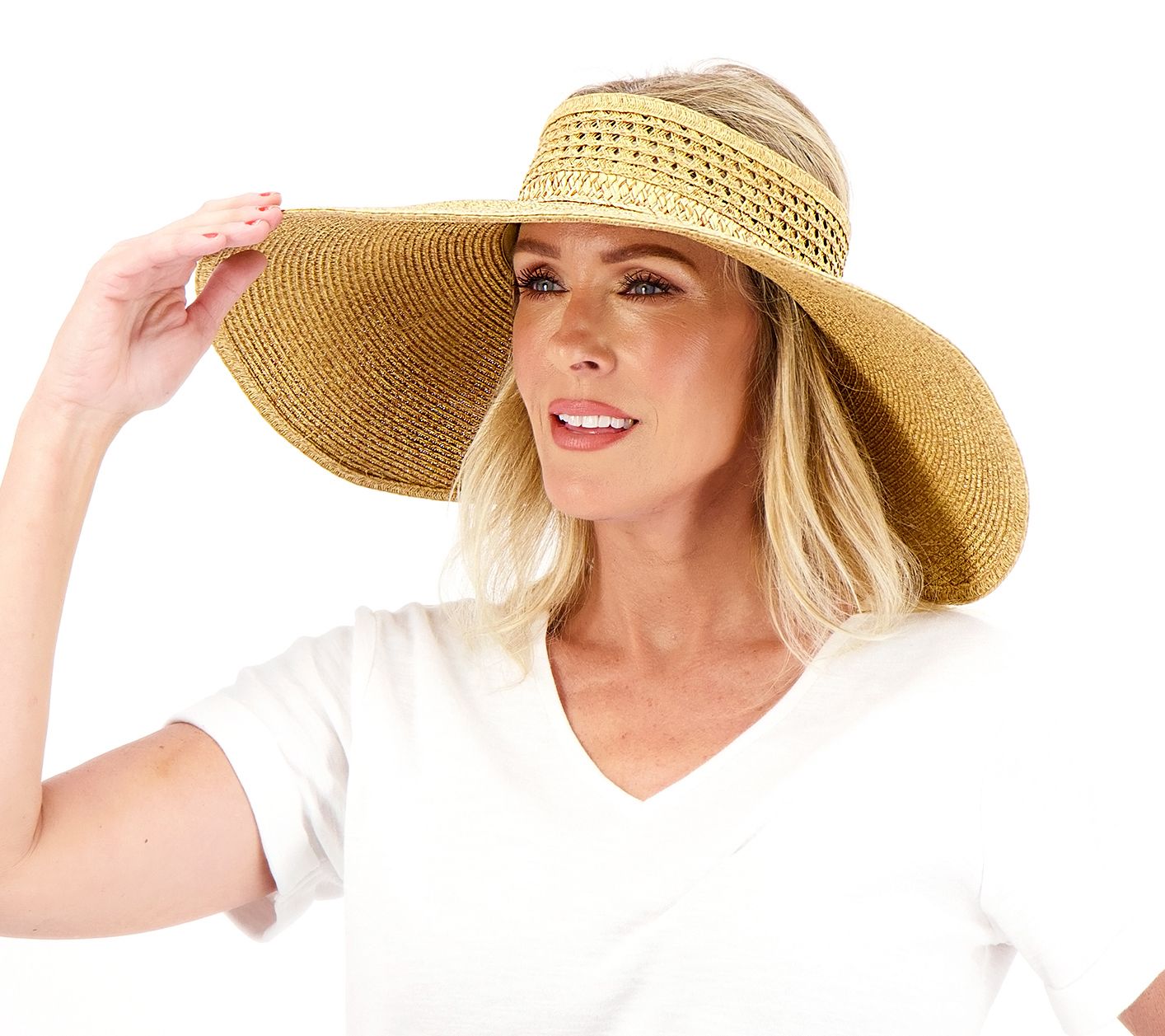San Diego Hat Co. 6 Brim Packable Open Top Sun Hat with UPF 50 
