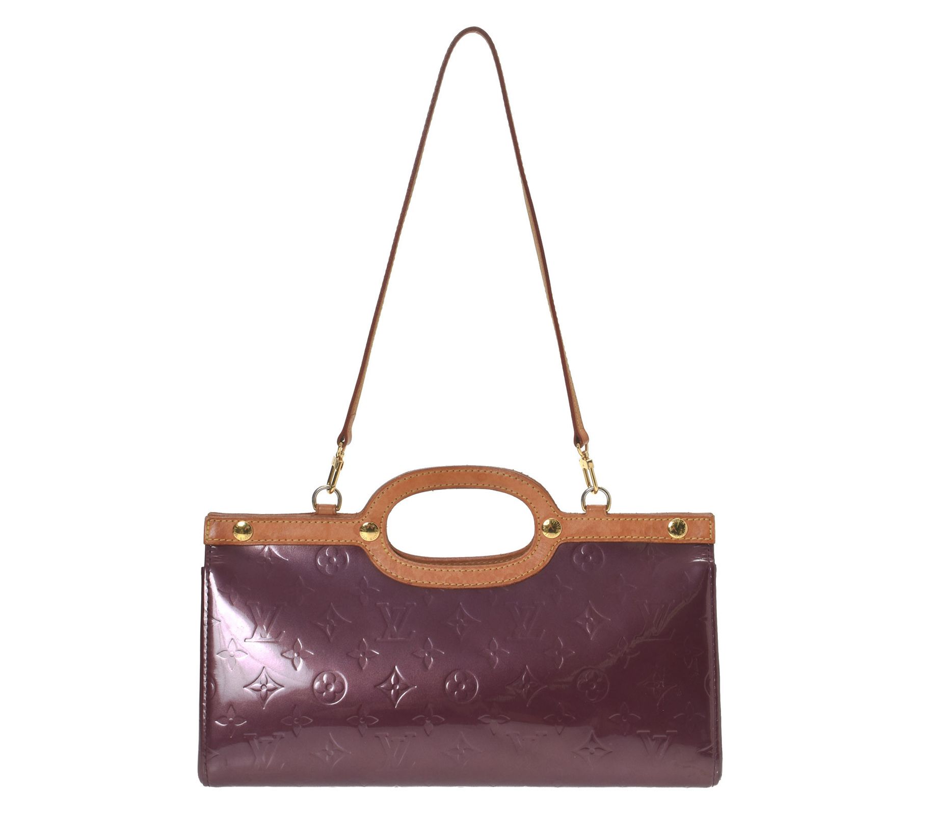 Louis+Vuitton+Roxbury+Drive+Shoulder+Bag+Purple+Leather for sale online