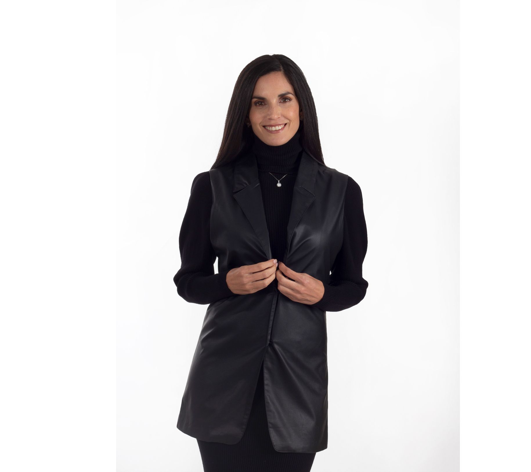 Nine West Faux Leather Vest