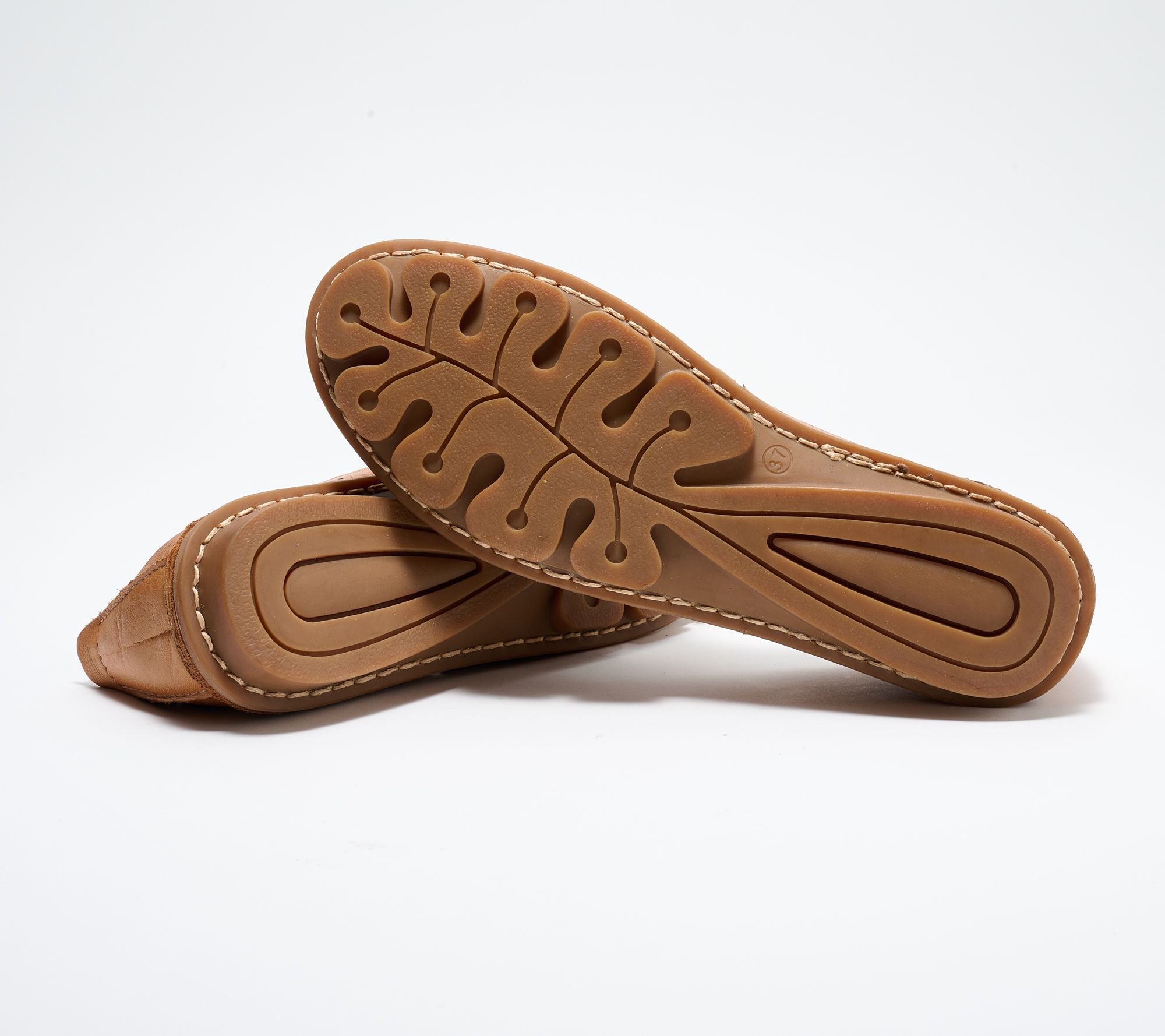 Spring Step Leather Peep-Toe Sandals - Brandal - QVC.com
