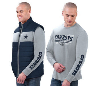 NFL Dallas Vest and Long Sleeve T-Shirt Combo