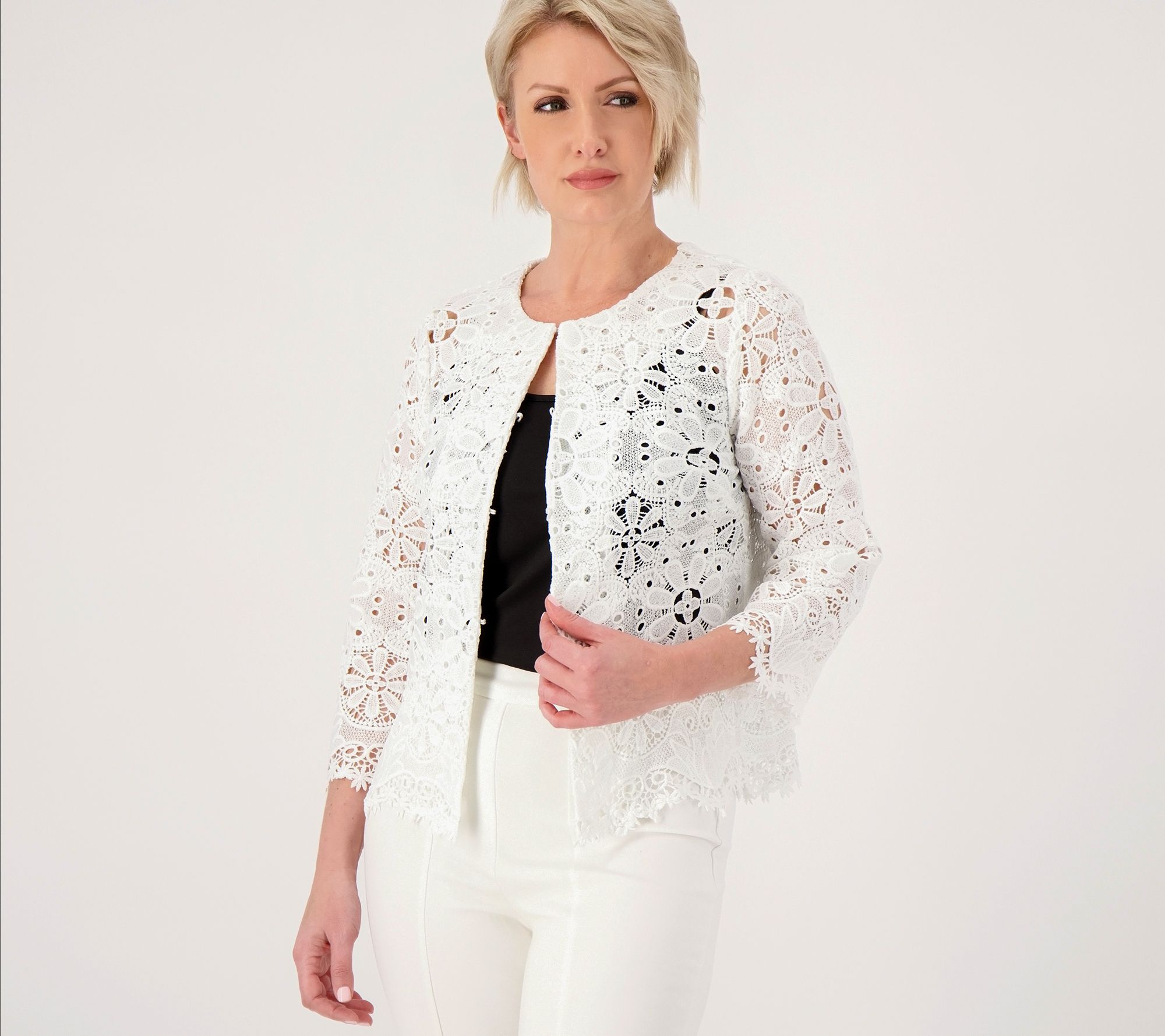 Ladies white lace clearance cardigan