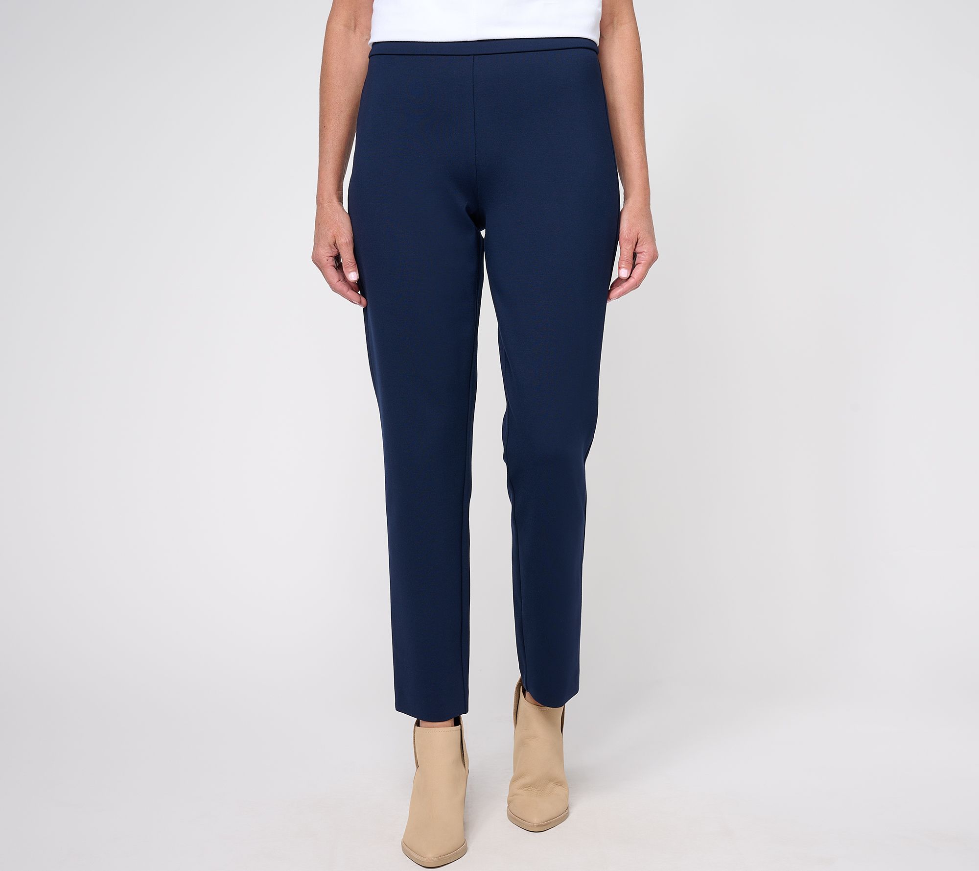 As Is Susan Graver Modern Essentials Reg Smart Ponte Cigarette Pants 