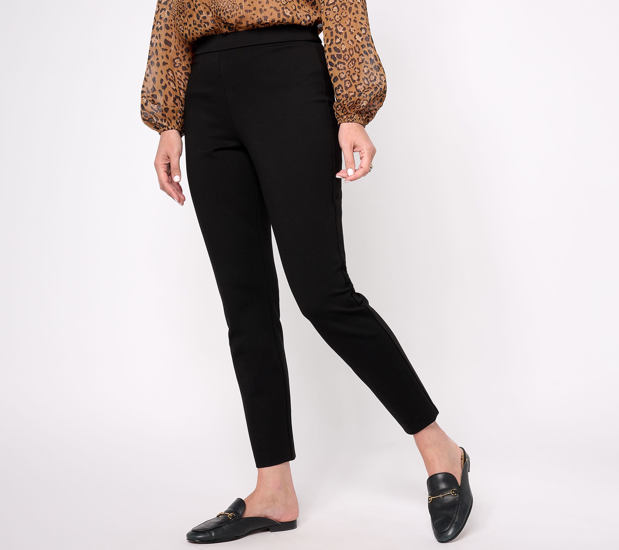 "As Is" Susan Graver Modern Essentials Reg Smart Ponte Cigarette Pants
