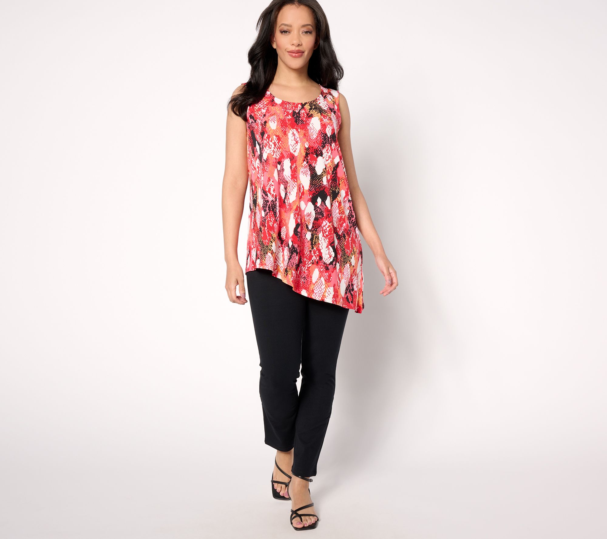 Attitudes by Renee Regular Asymmetrical Tank with Slim Ankle Pant