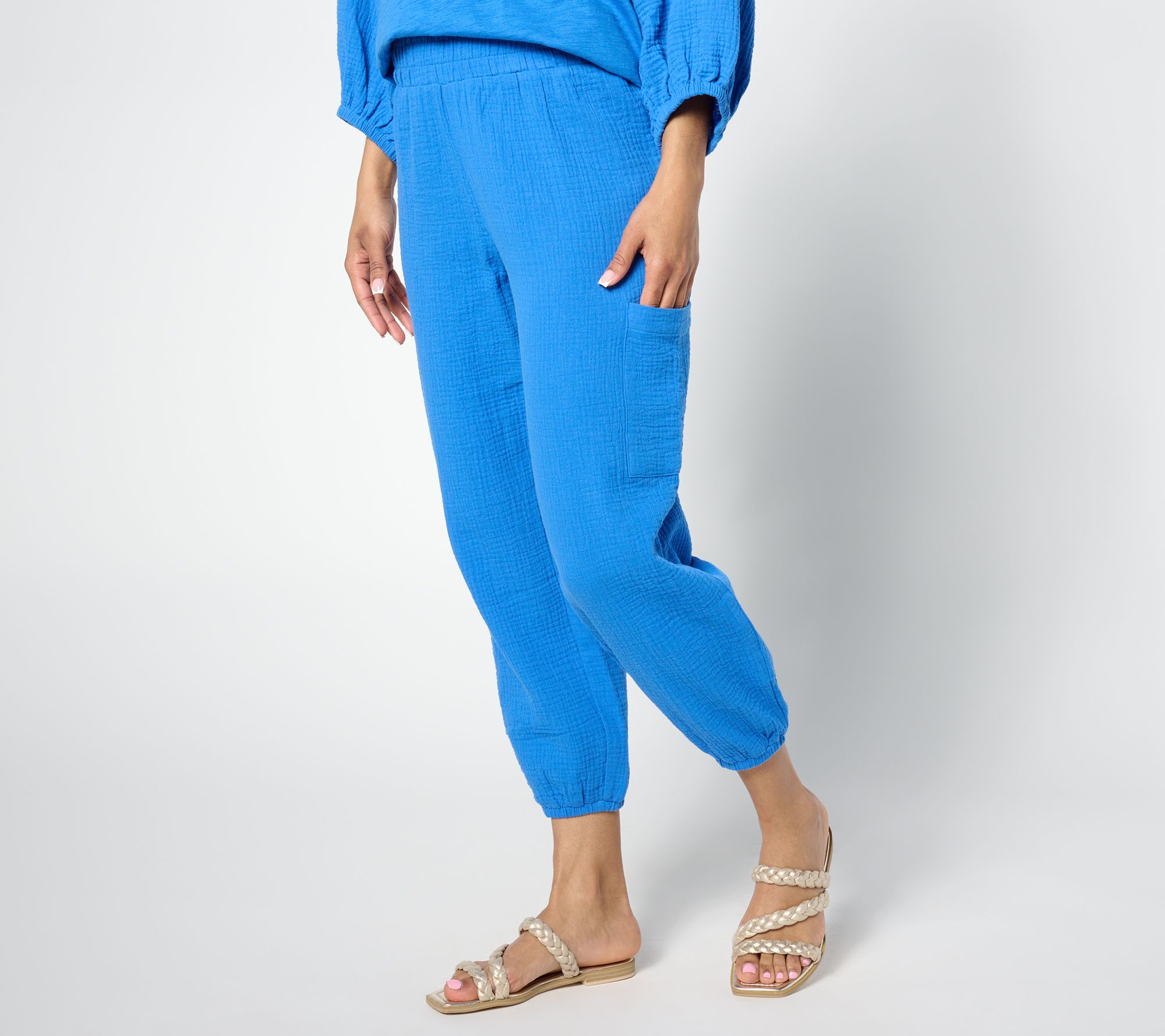 Belle Beach by Kim Gravel Regular Gauze Utility Cropped Jogger