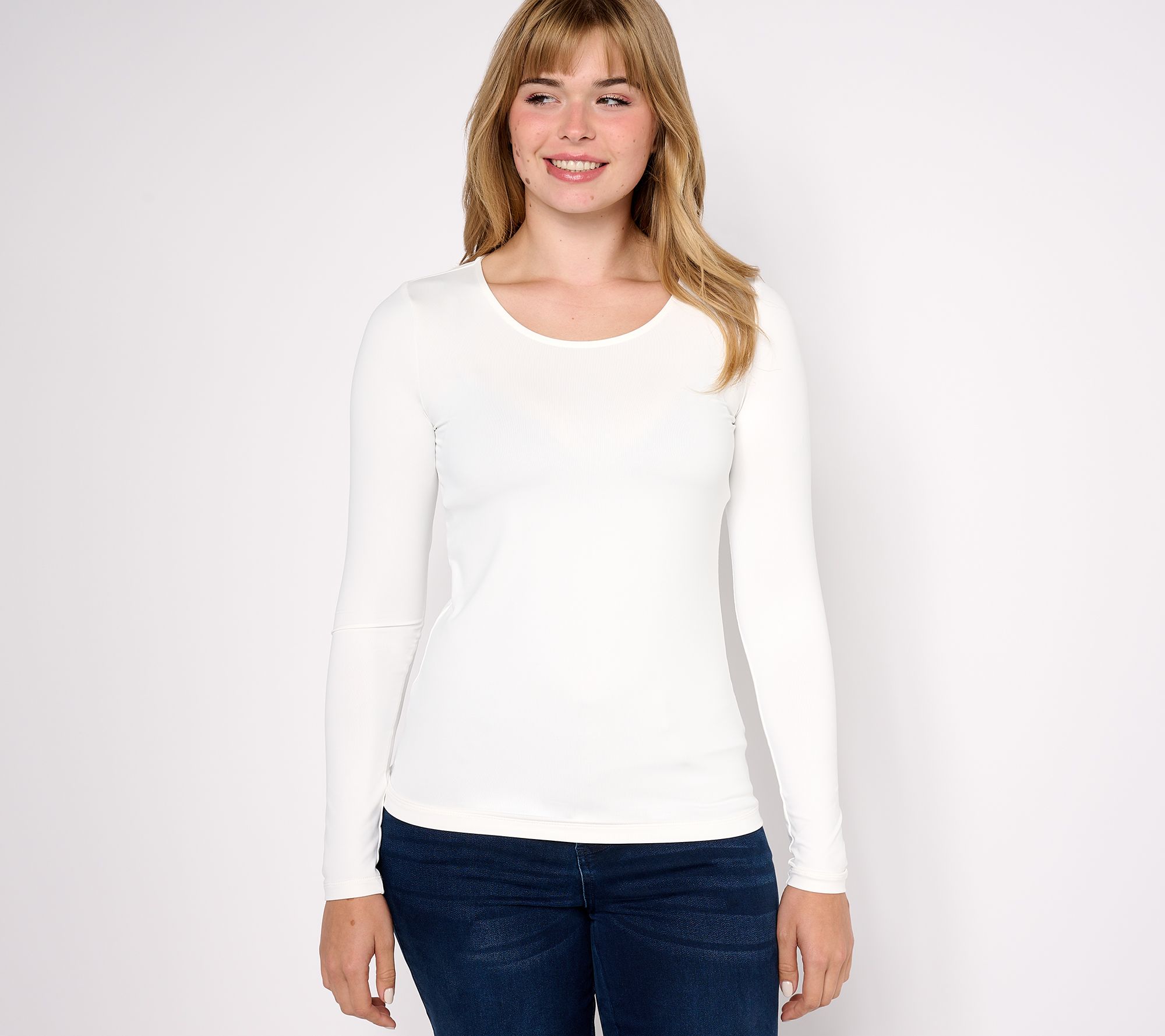 "As Is" Susan Graver Smoothing Jersey Ballet Neck Top